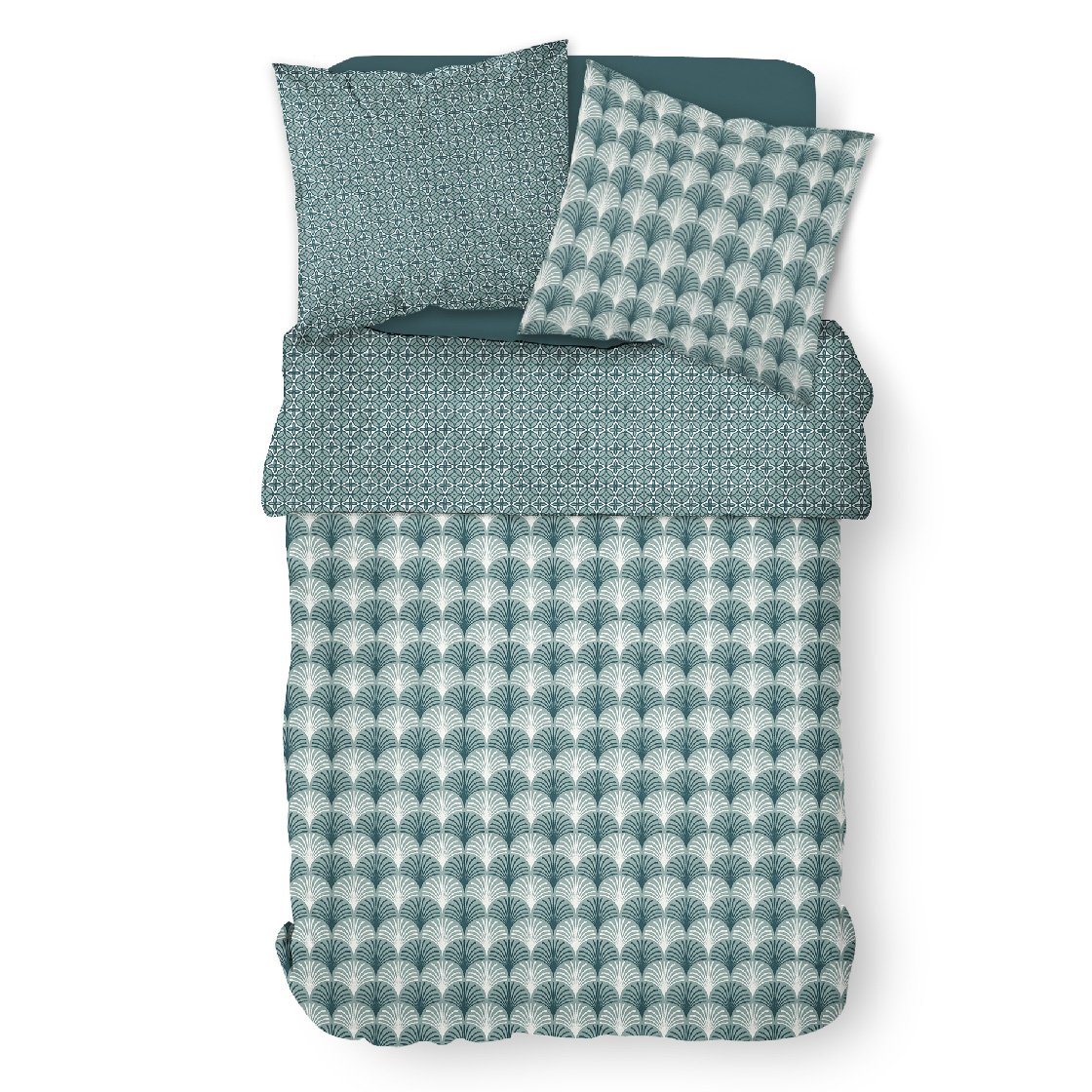 Printed cotton bedding set TODAY LINGE DE MAISON Blue