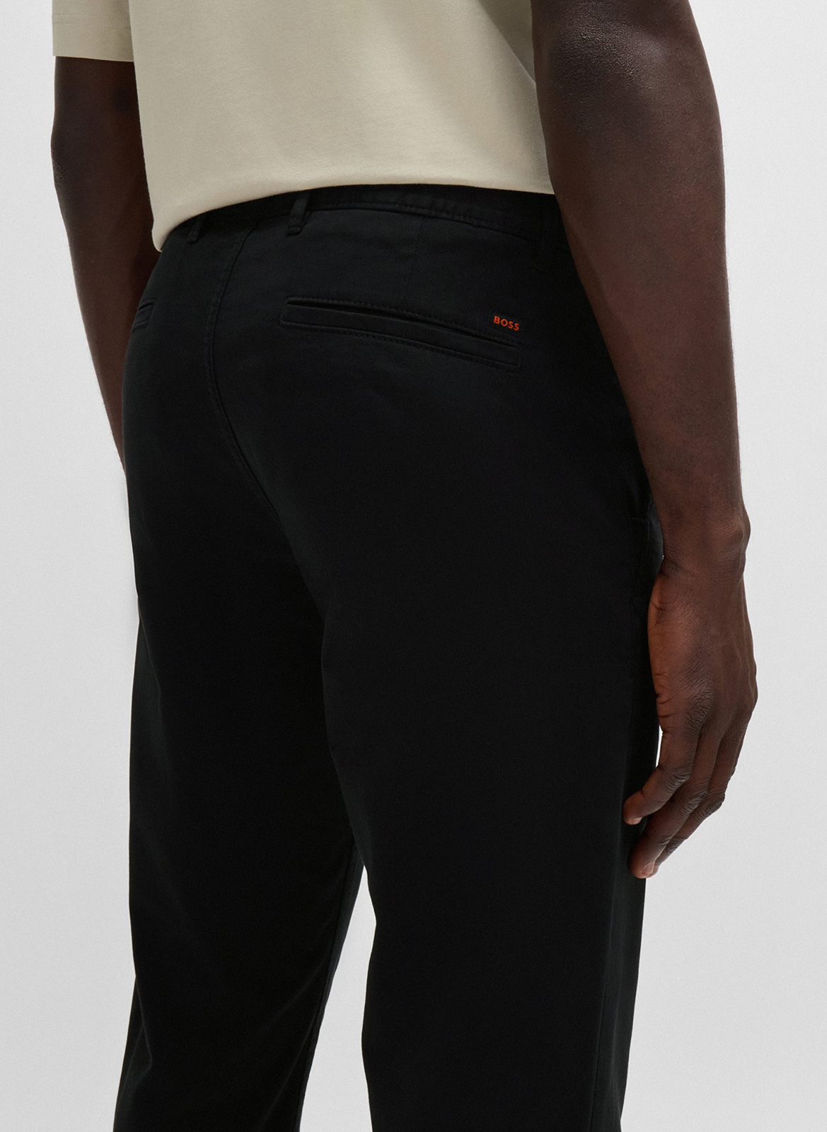 Stretch cotton chinos Black