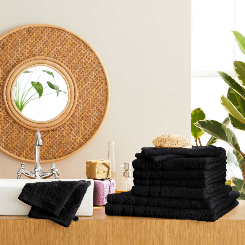 Complete 10-piece pack COTON PUR Black