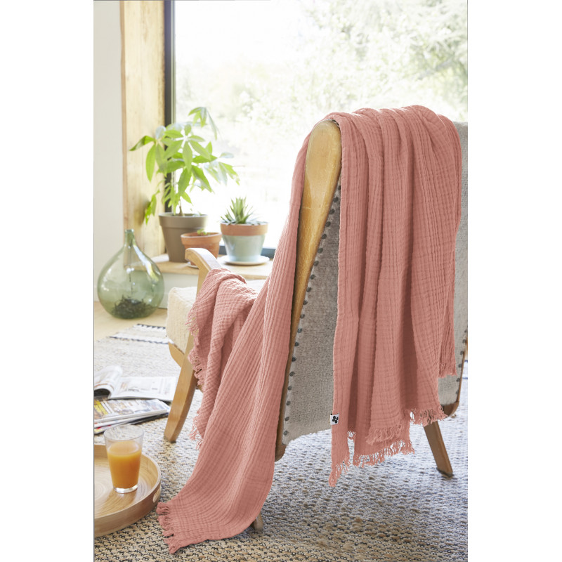 Pure cotton plaid L'EFFET PAPILLON Pink