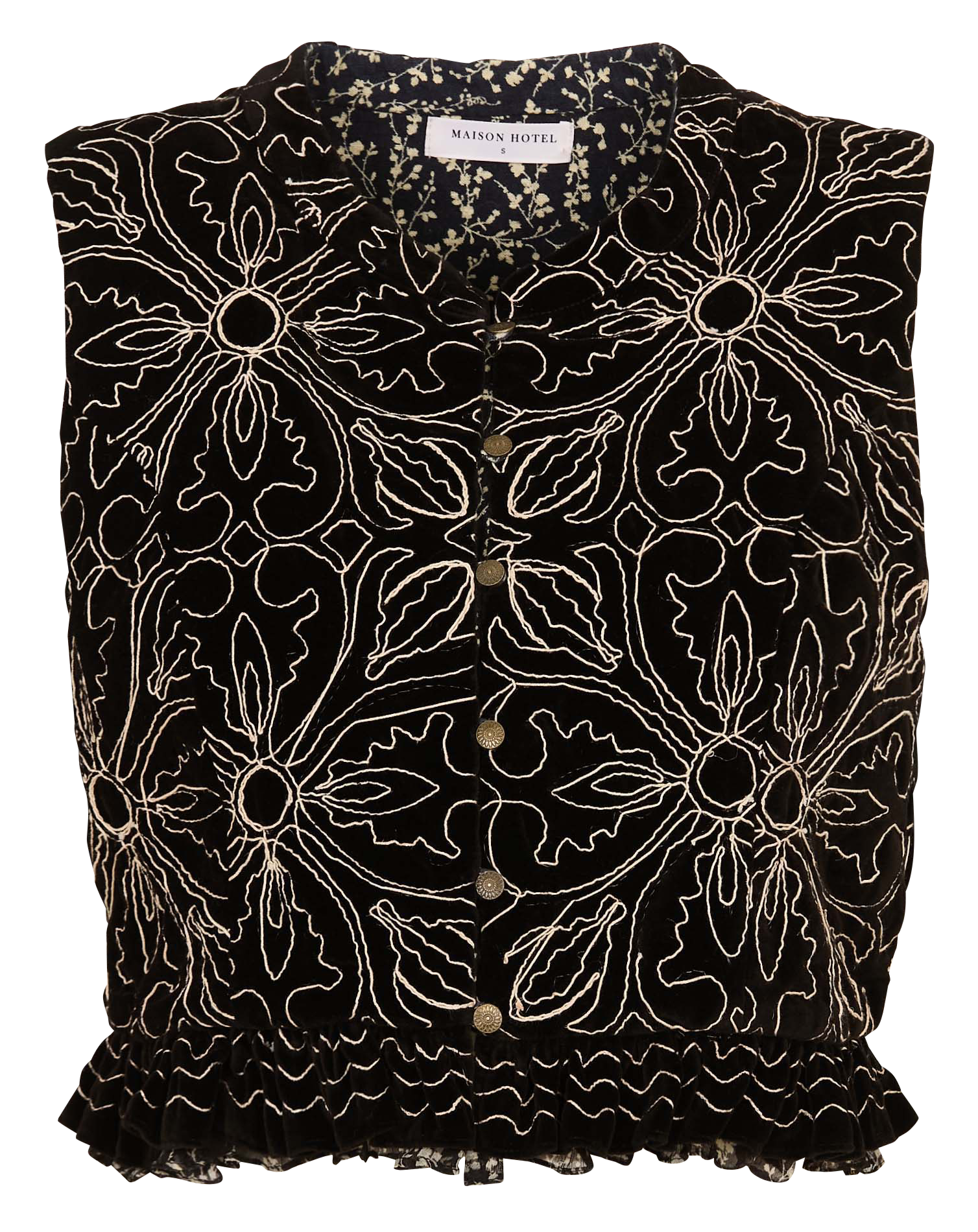 Veste col rond en coton MAISON HOTEL Noir