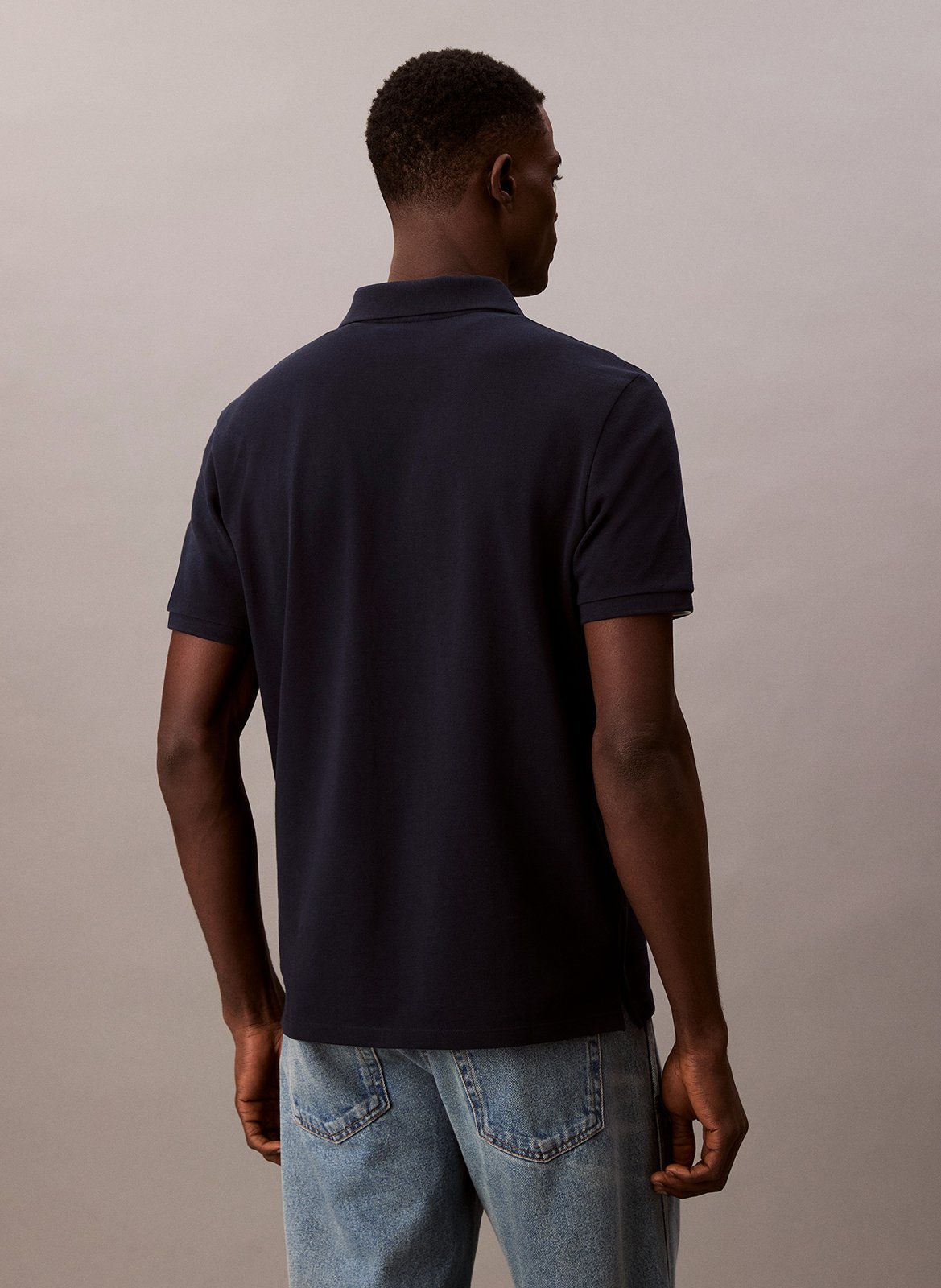 Polo manches courtes regular en coton CALVIN KLEIN Bleu