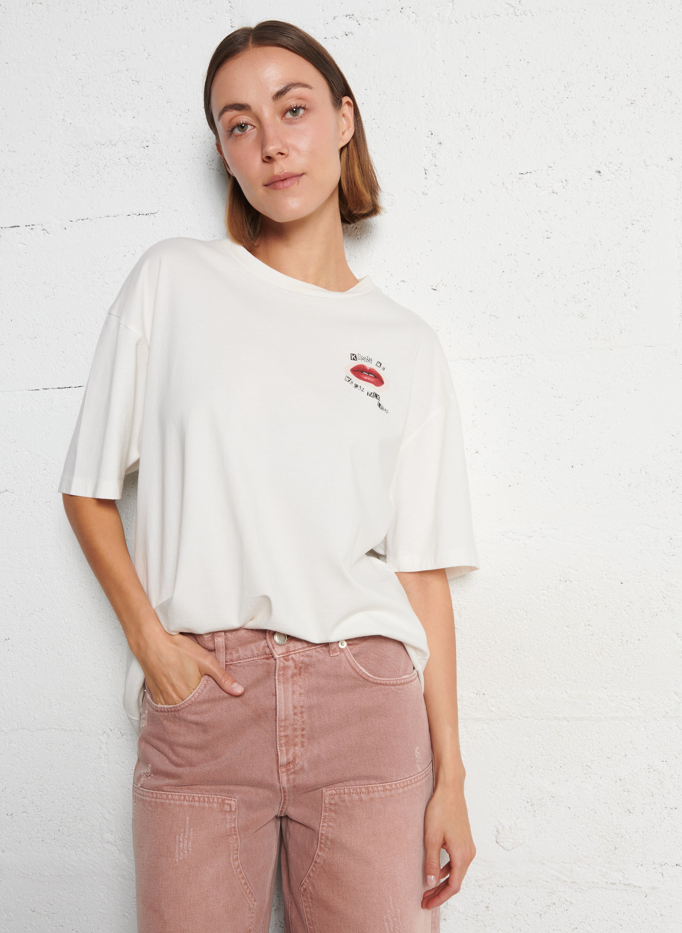 Tee-shirt ample maxi visuel dos IKKS Blanc