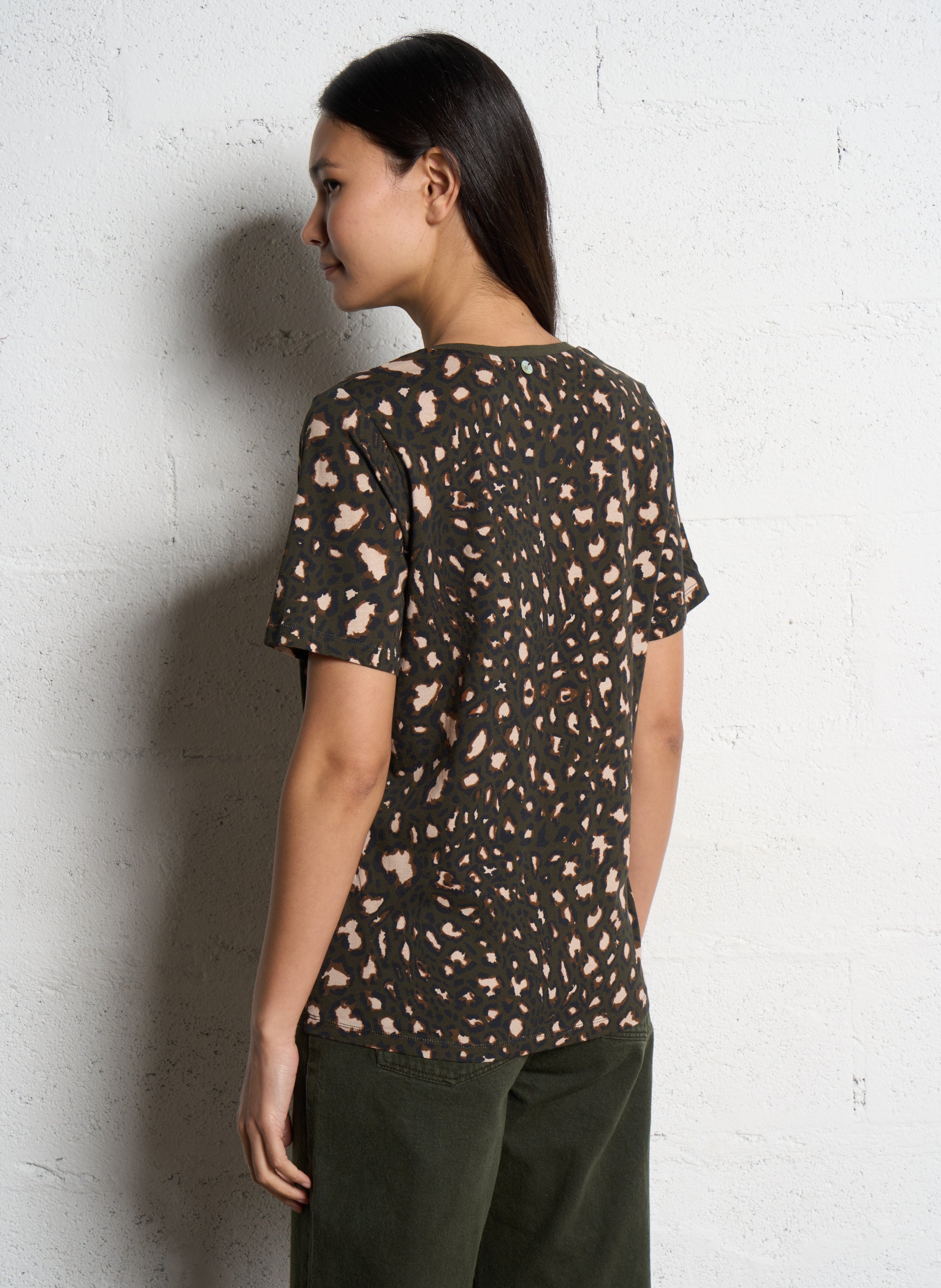 Tee-shirt col rond en coton ONE STEP Vert