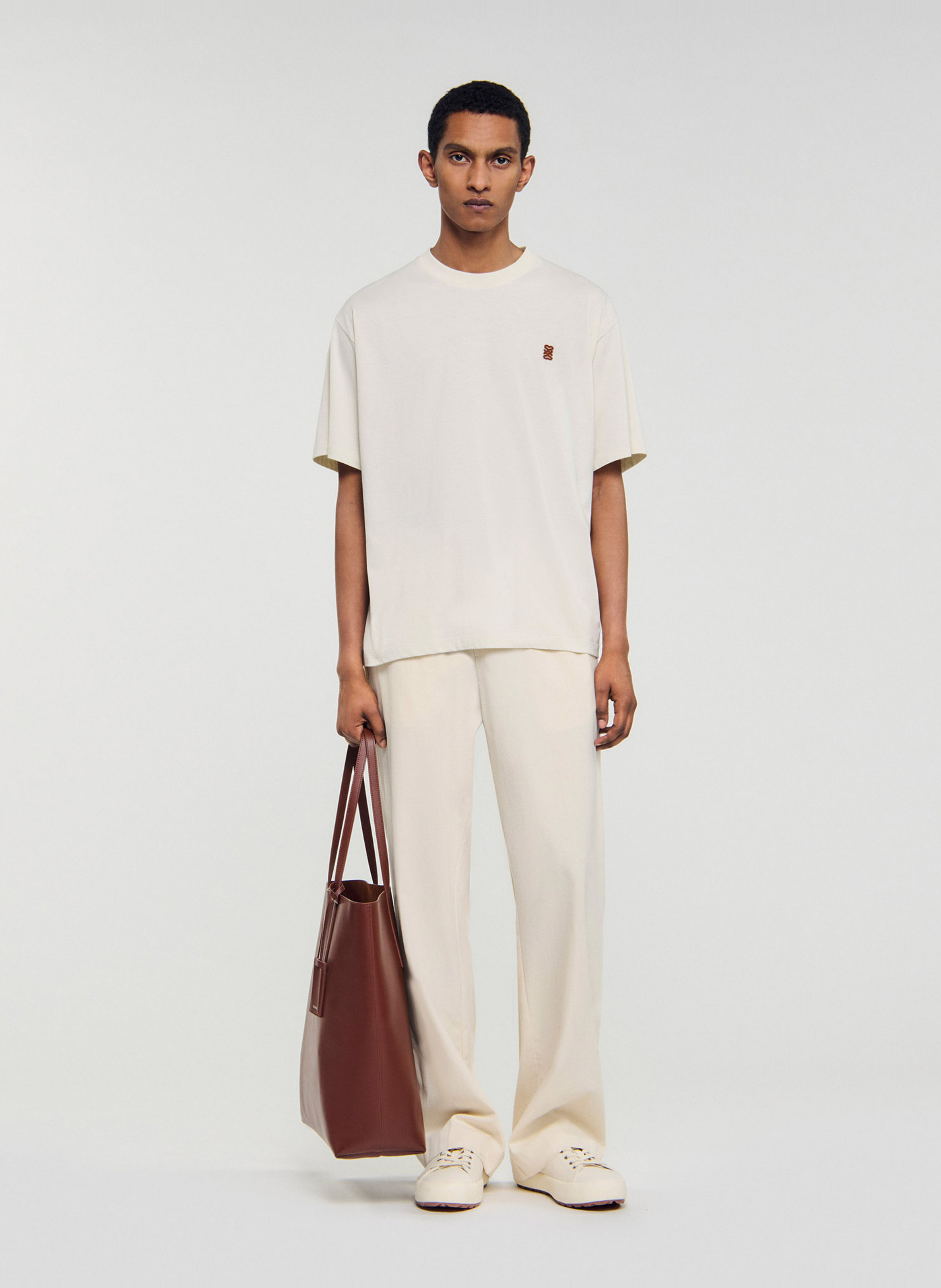 Camiliday round-neck sleeveless cotton top SANDRO Beige