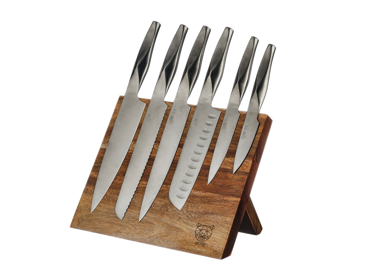 Larus Vantaa kitchen knife set - 7 pieces BJORN Grey