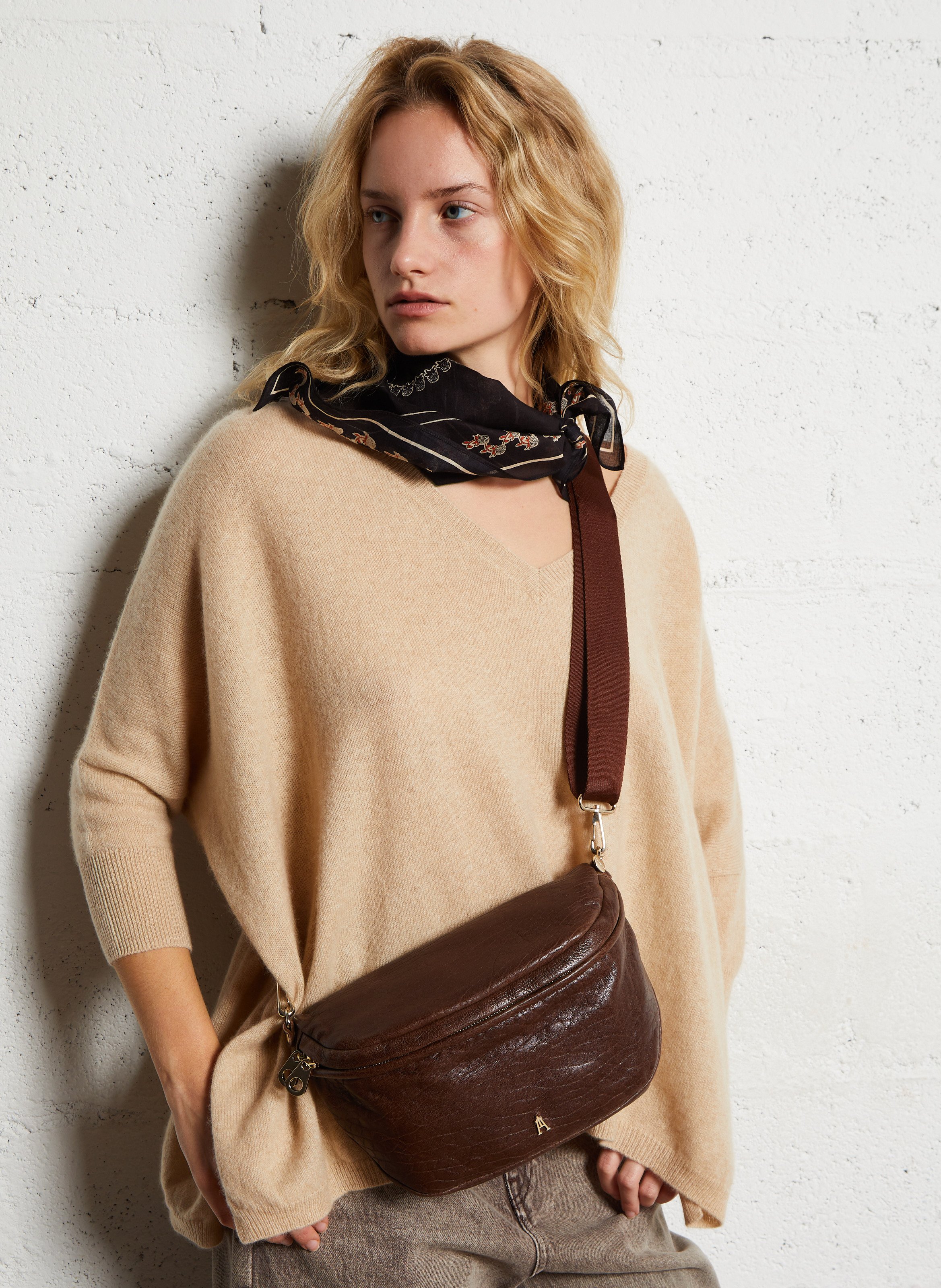 Sac banane en cuir CRAIE STUDIO Marron