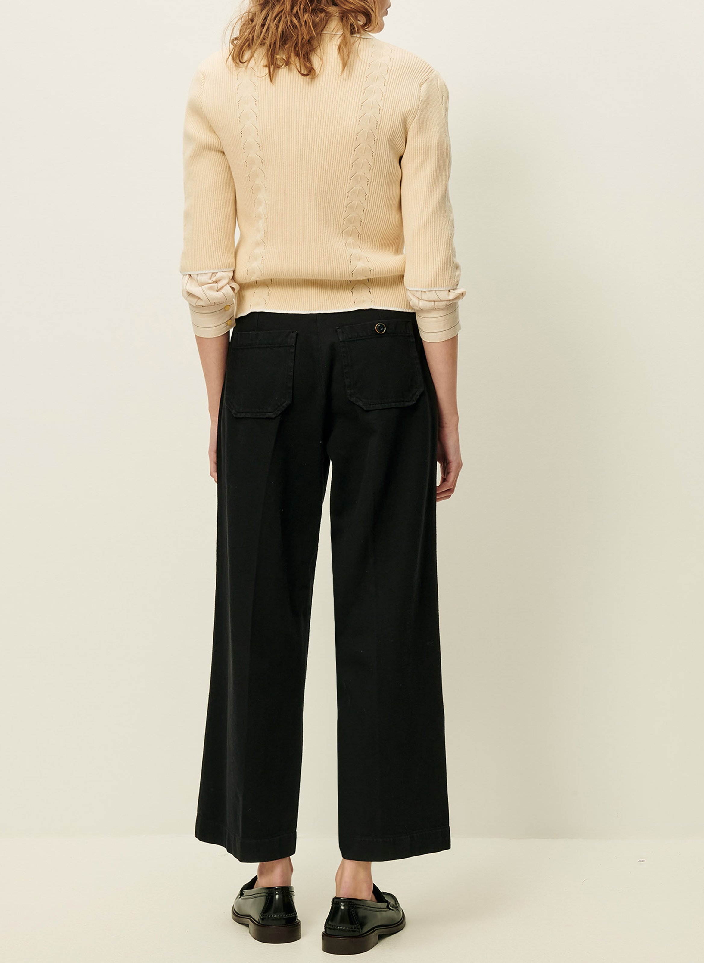 Jean droit taille haute en coton SESSUN Noir