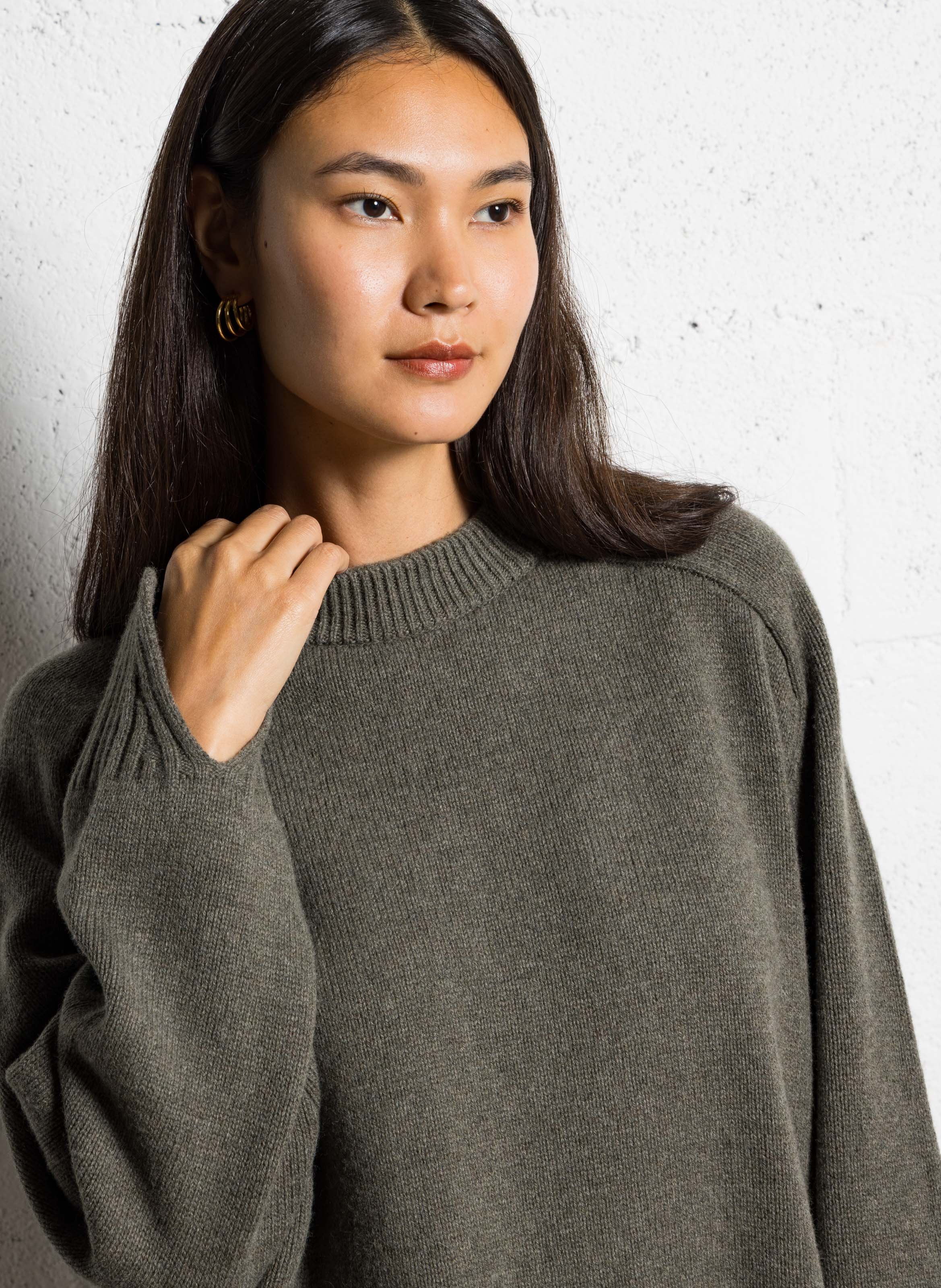 Abidjan wool round-neck sweater SOEUR Grey