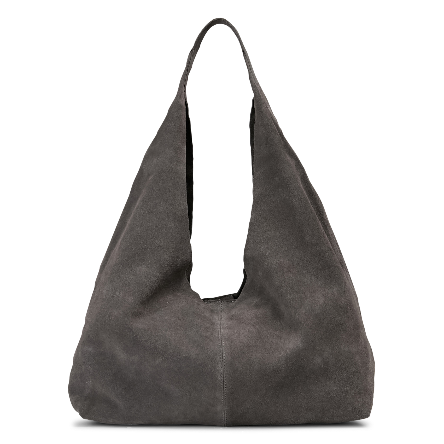 Plain suede leather Hobo bag IKKS Grey