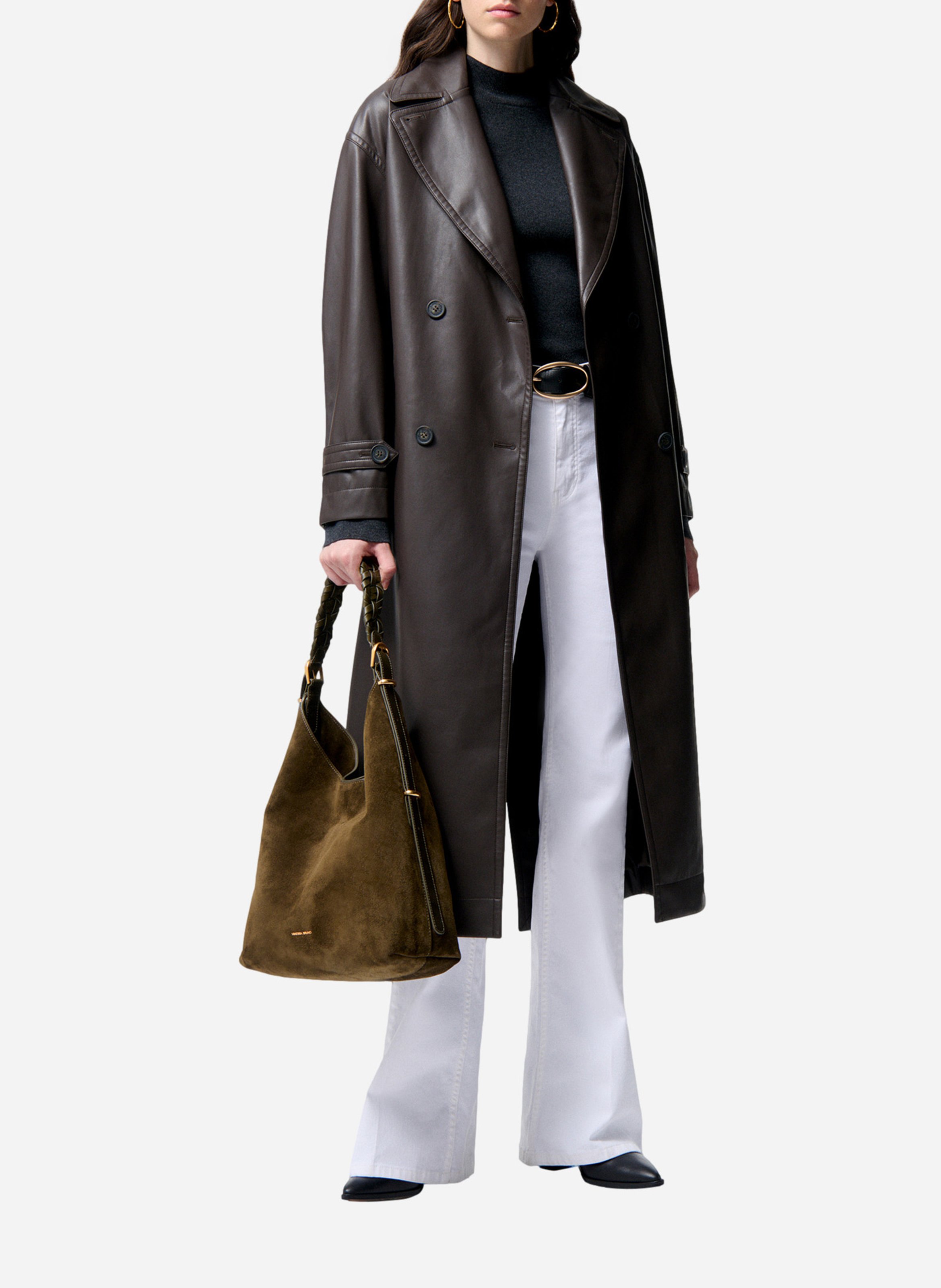 Gerade geschnittener Mantel mit klassischem Kragen  VANESSA BRUNO Schwarz