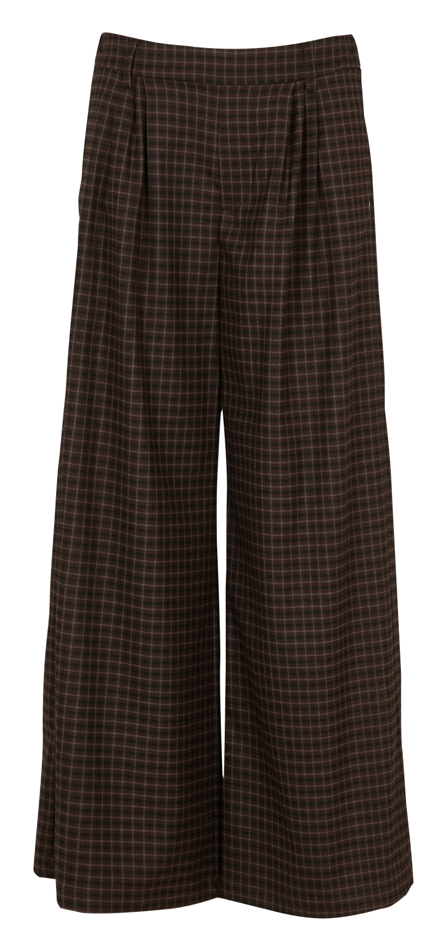 Pantalon large à carreaux PLEASE Marron