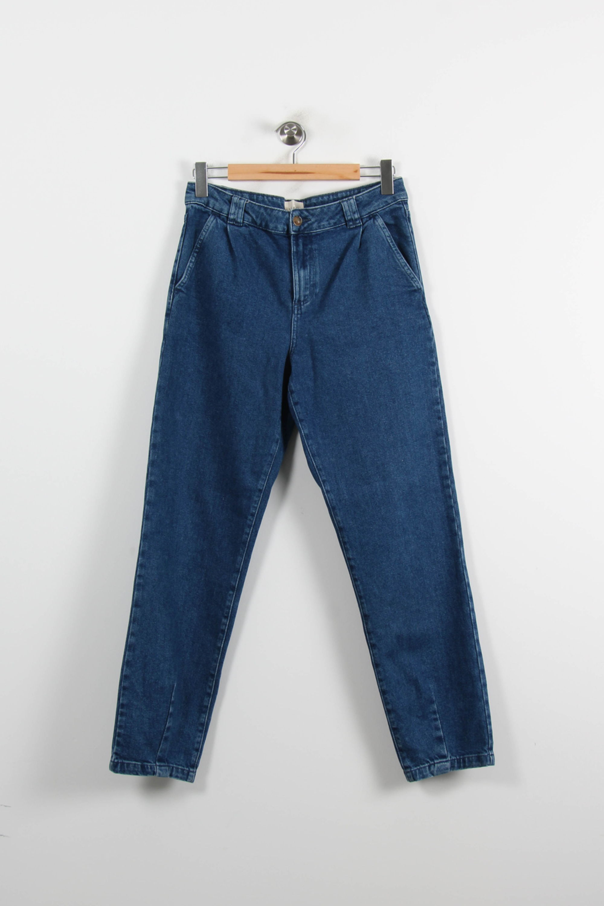 Cropped slim jeans with studs SEZANE - Seconde main Blue