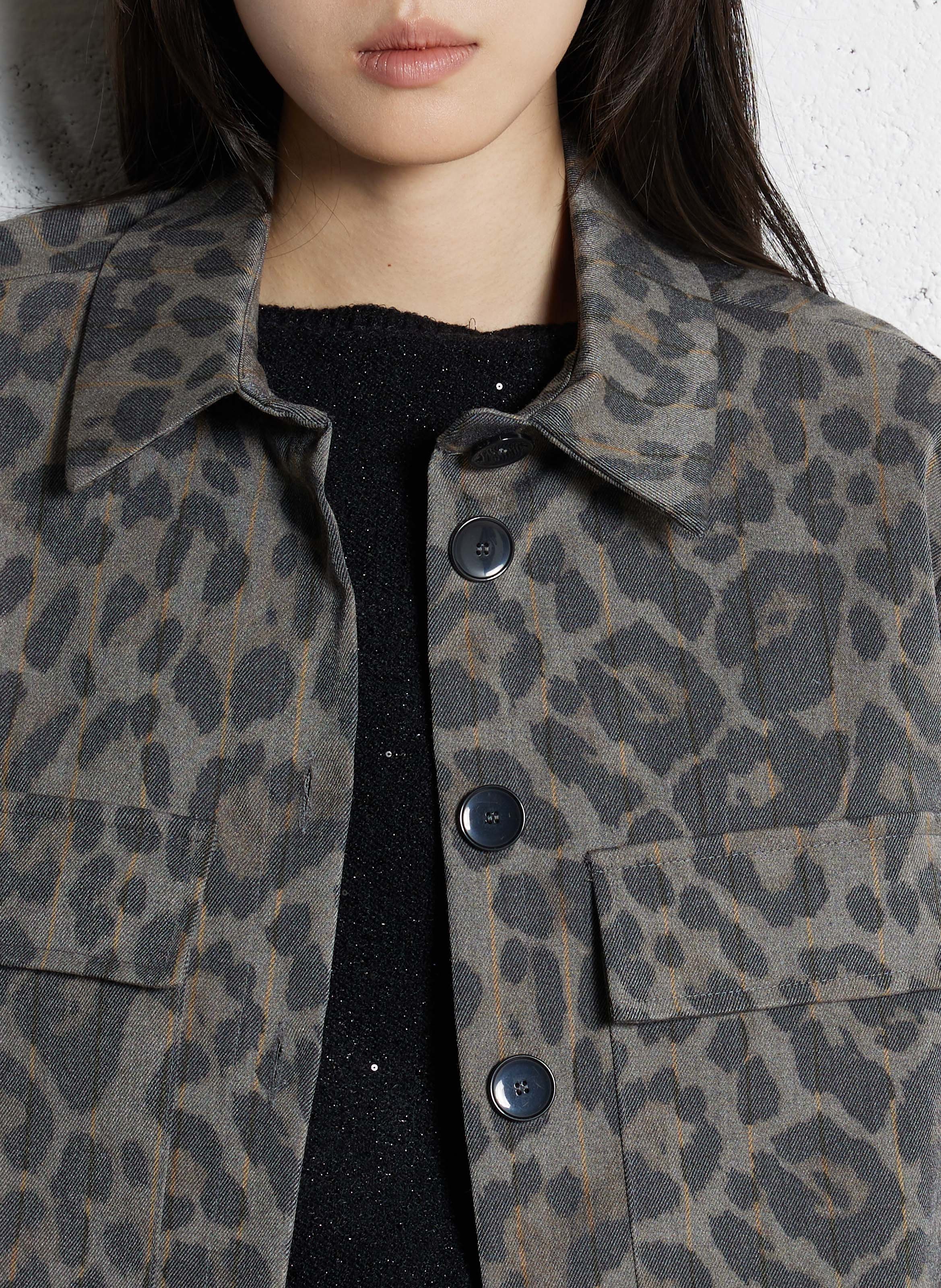 Veste droite col classique imprimée PLEASE Multicolore