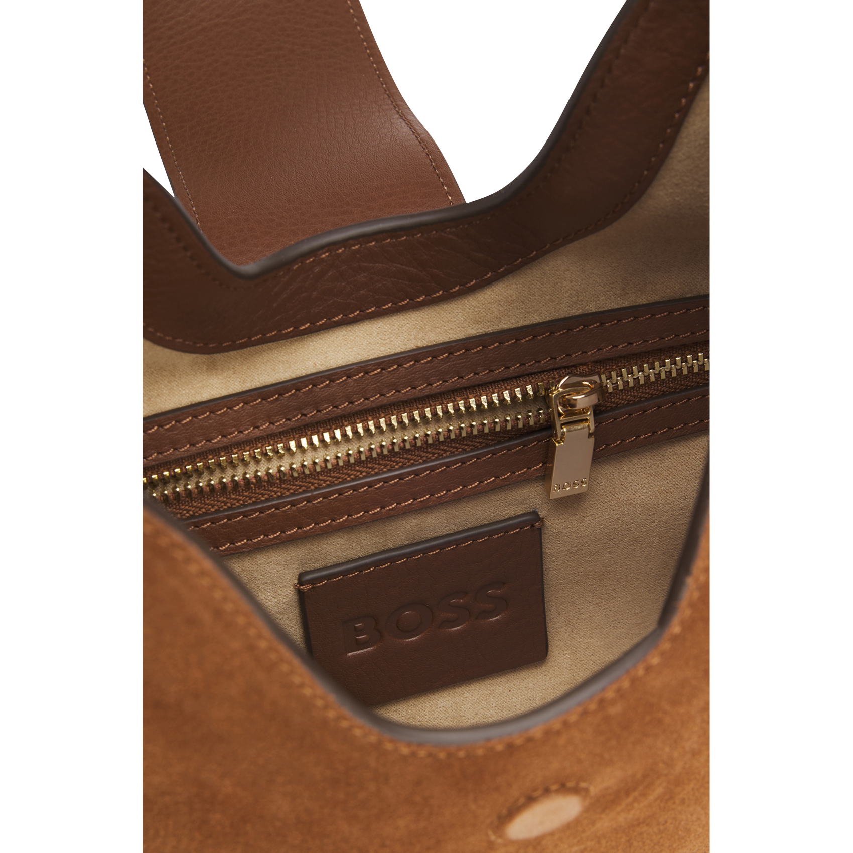 A-line leather skirt BOSS Brown