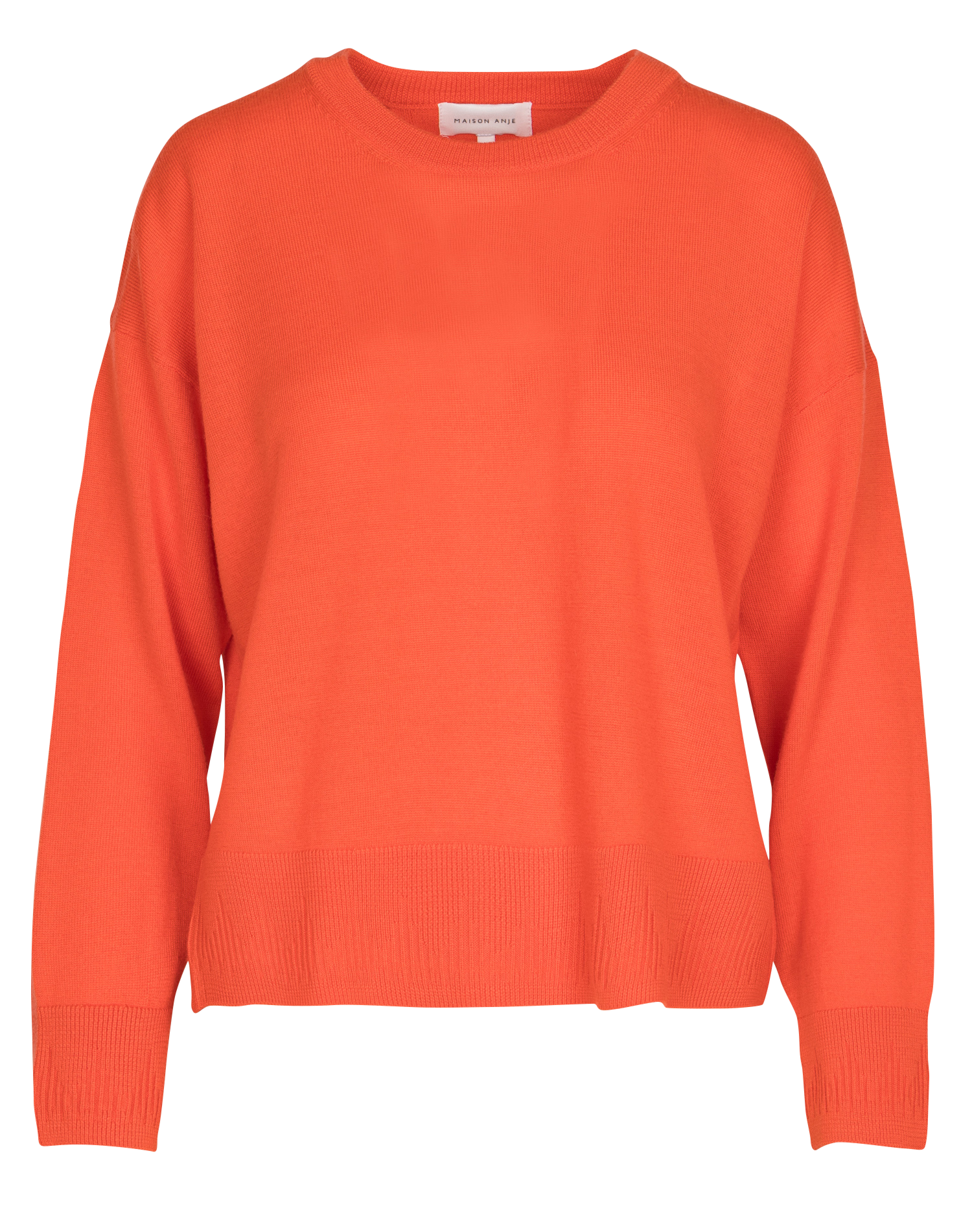 Pull ample col rond ouverture dos en laine MAISON ANJE Rouge