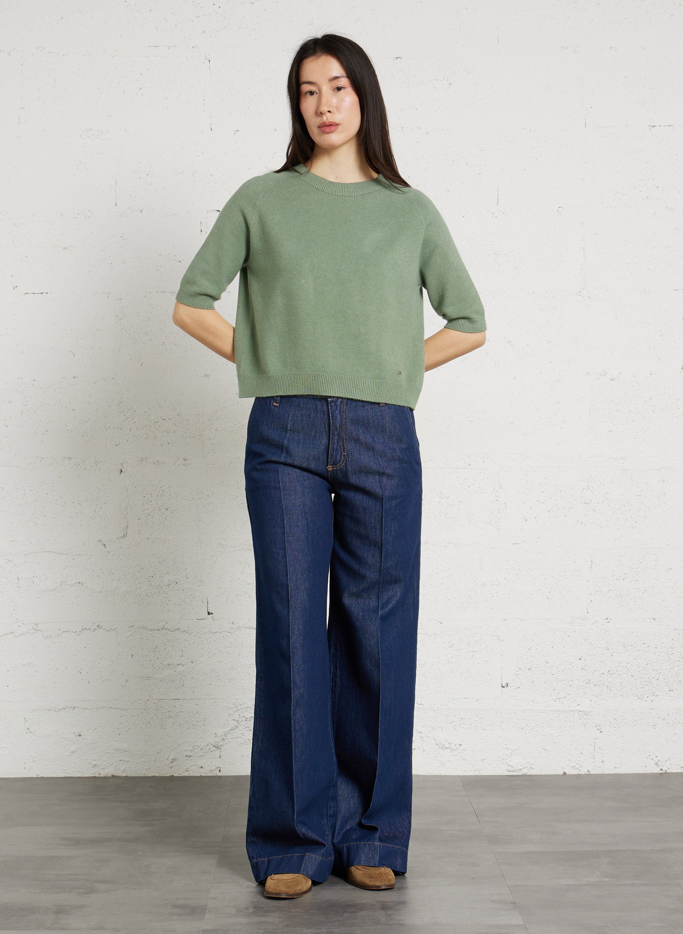 Pull oversize col rond PLEASE Vert