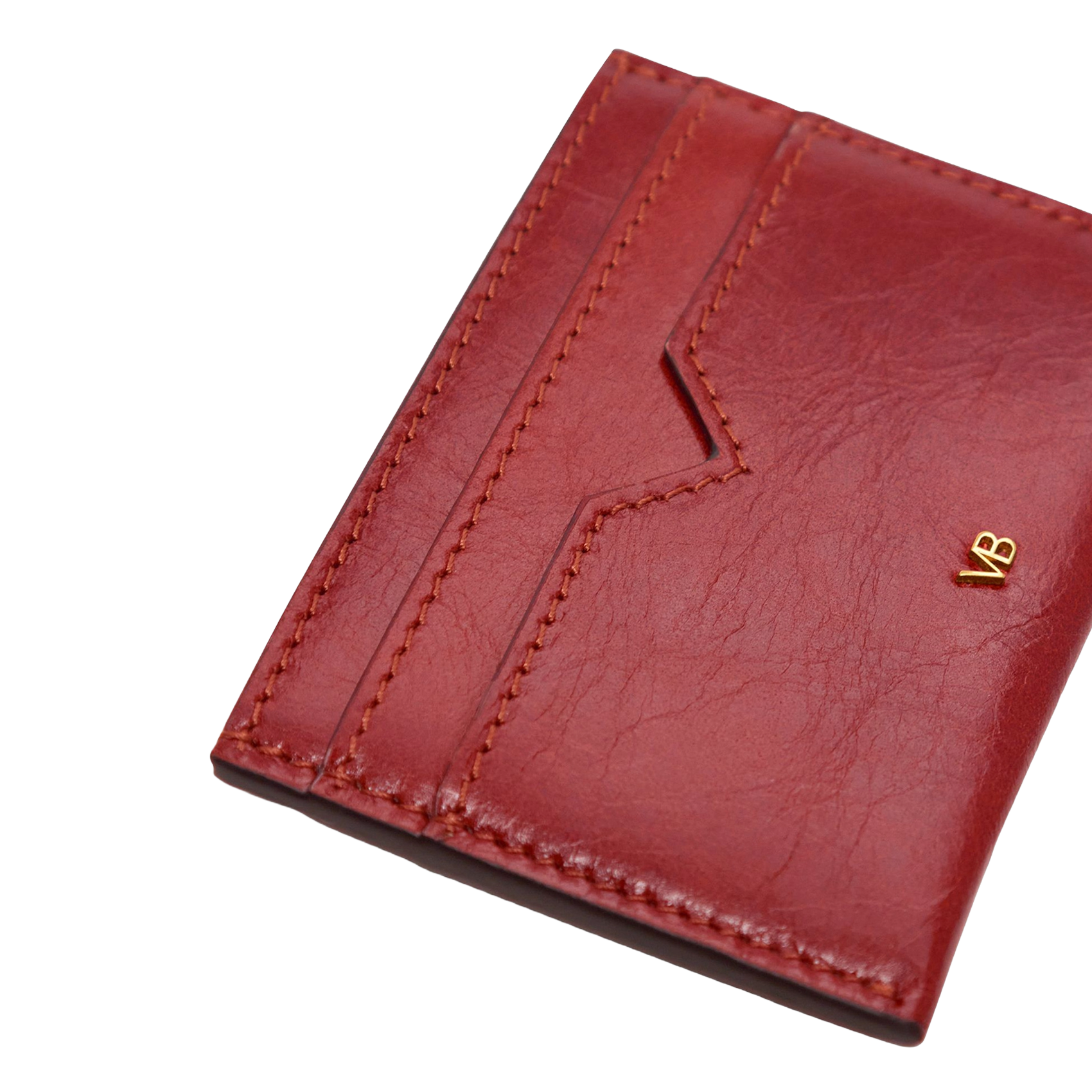 Smooth calfskin leather card holder VANESSA BRUNO Red