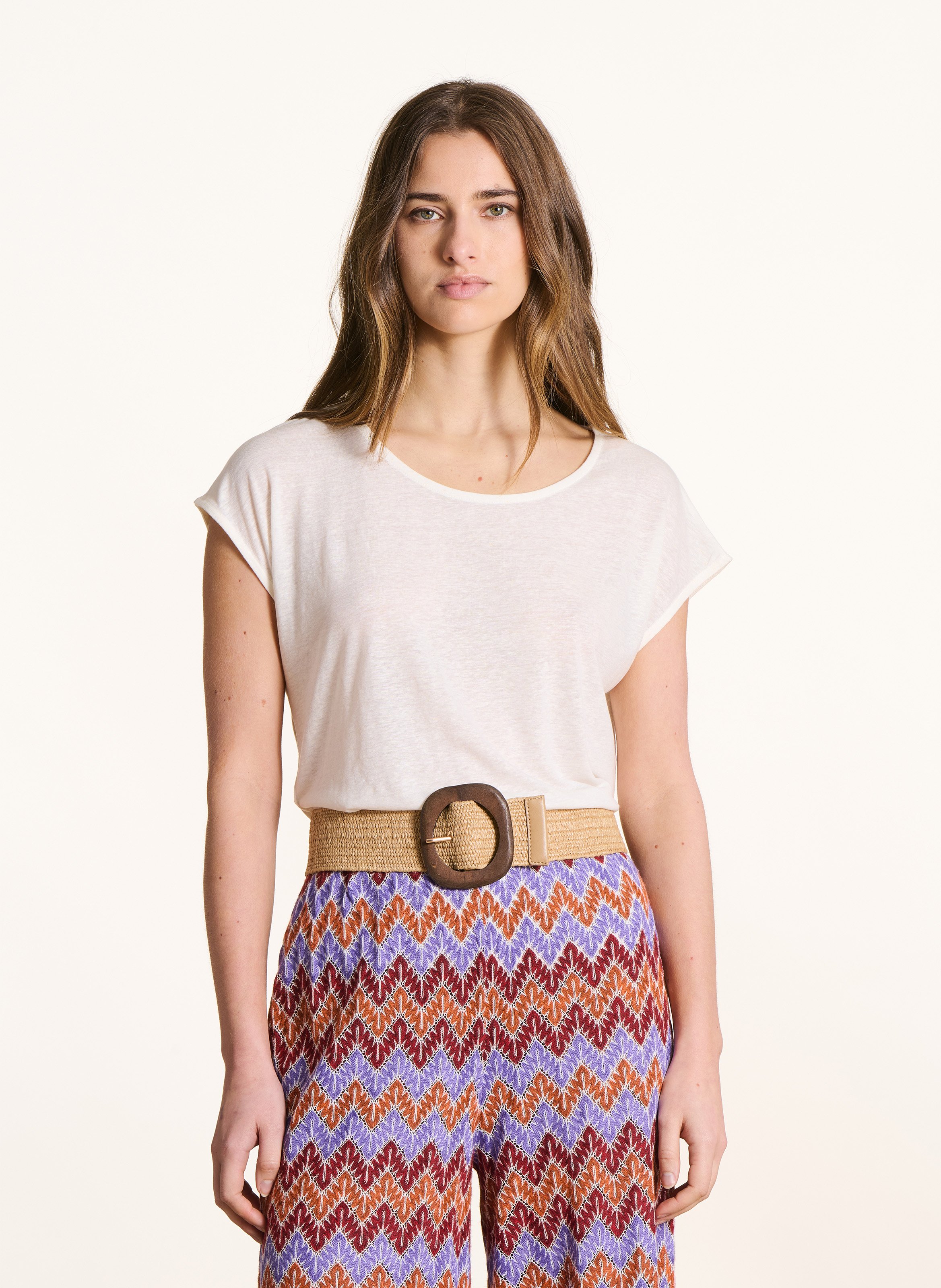 Tee-shirt oversize col rond LA FEE MARABOUTEE Blanc