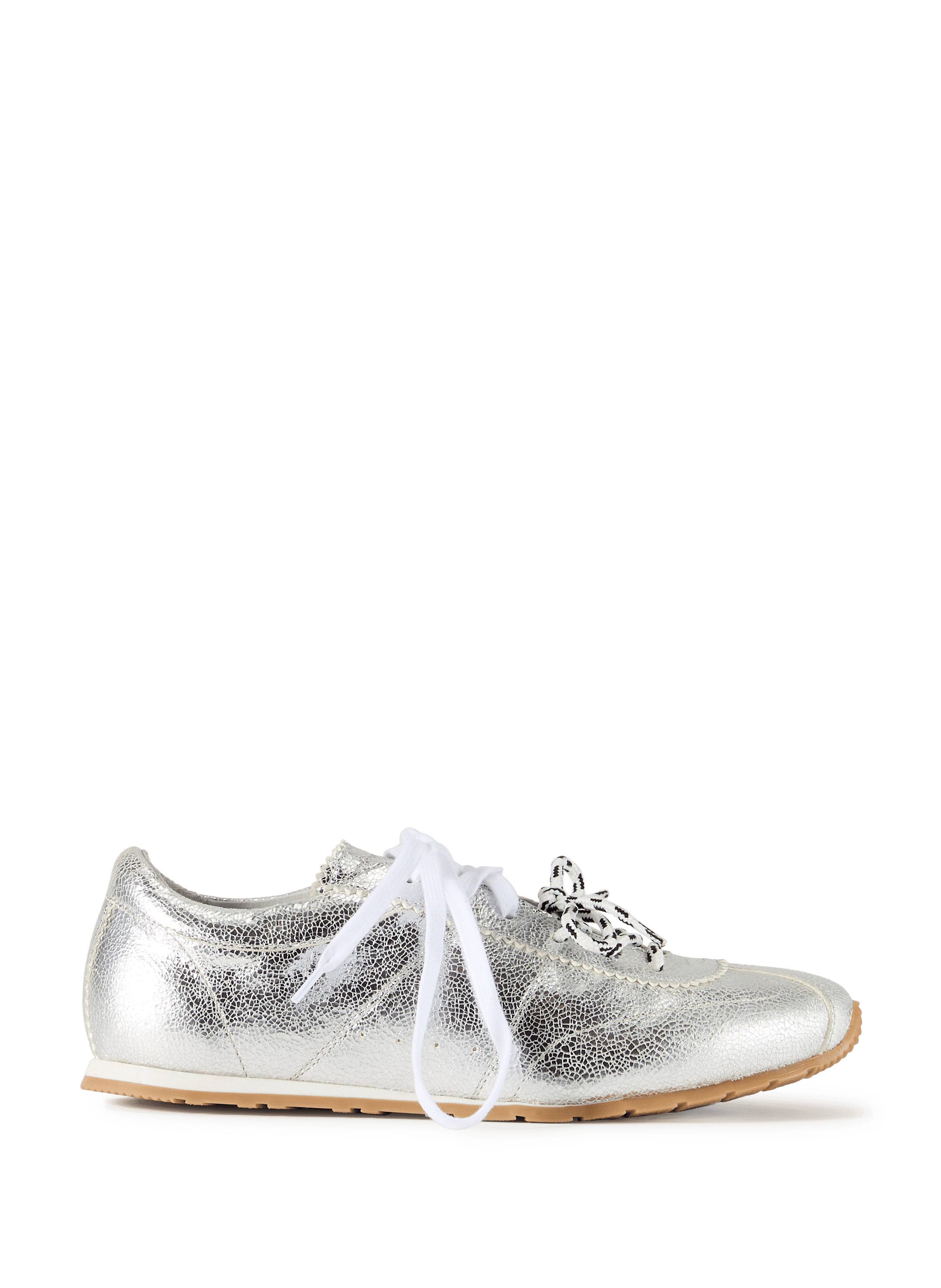 Baskets basses en cuir métallisé SAISON 1865 Zilver