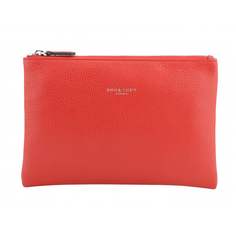 Calfskin leather shoulder bag Red