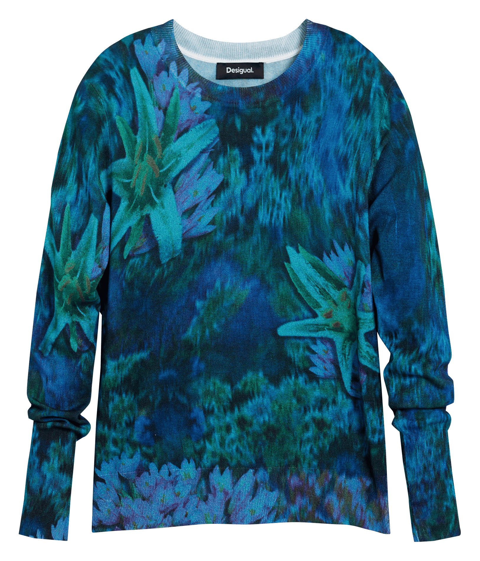 Top col rond imprimé  DESIGUAL Vert