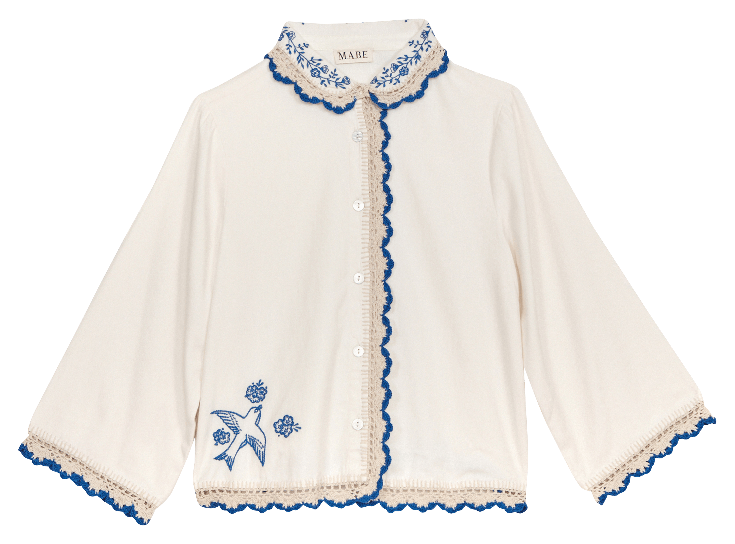 Gerade geschnittenes Baumwollhemd M.A.B.E Weiss