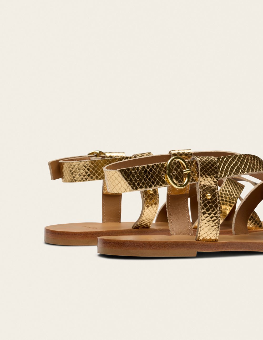 Faux leather sandals ODAJE Golden