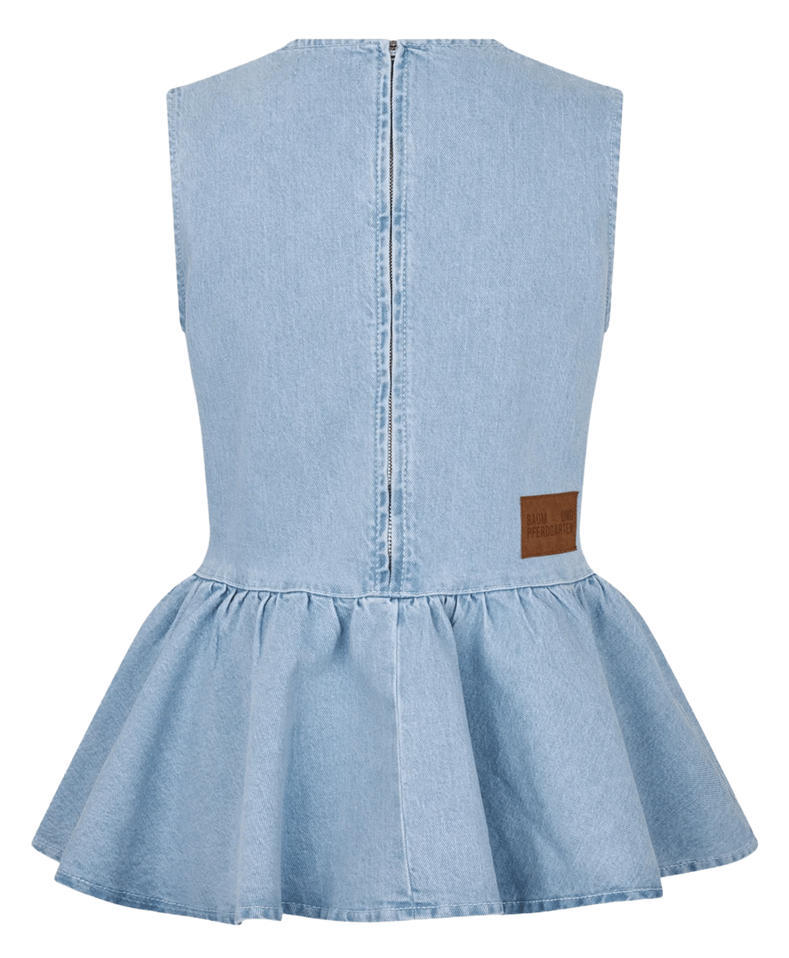 Peplum top van biologisch katoenmix BAUM UND PFERDGARTEN Blauw