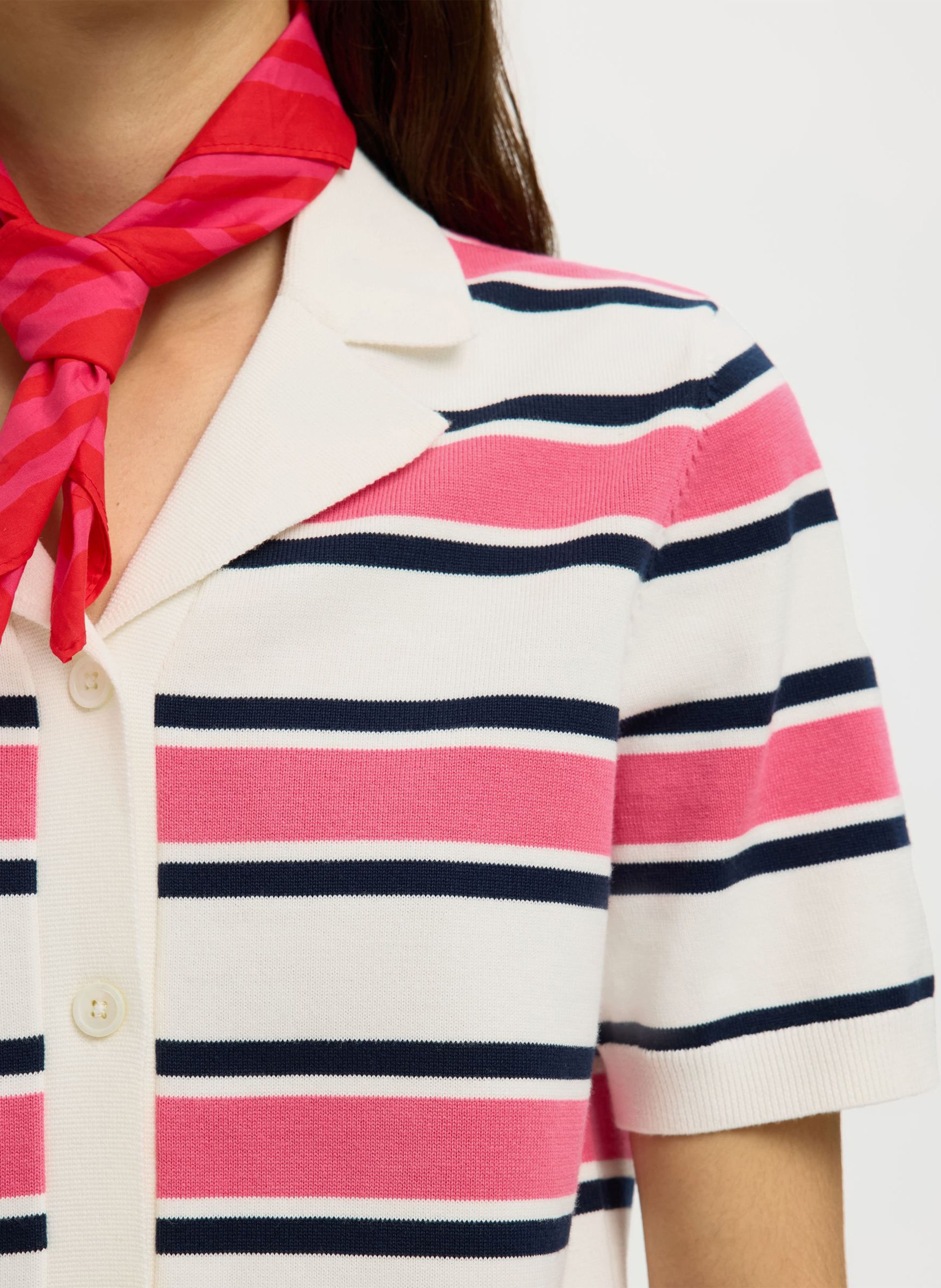 Striped blazer top SELECTED Beige