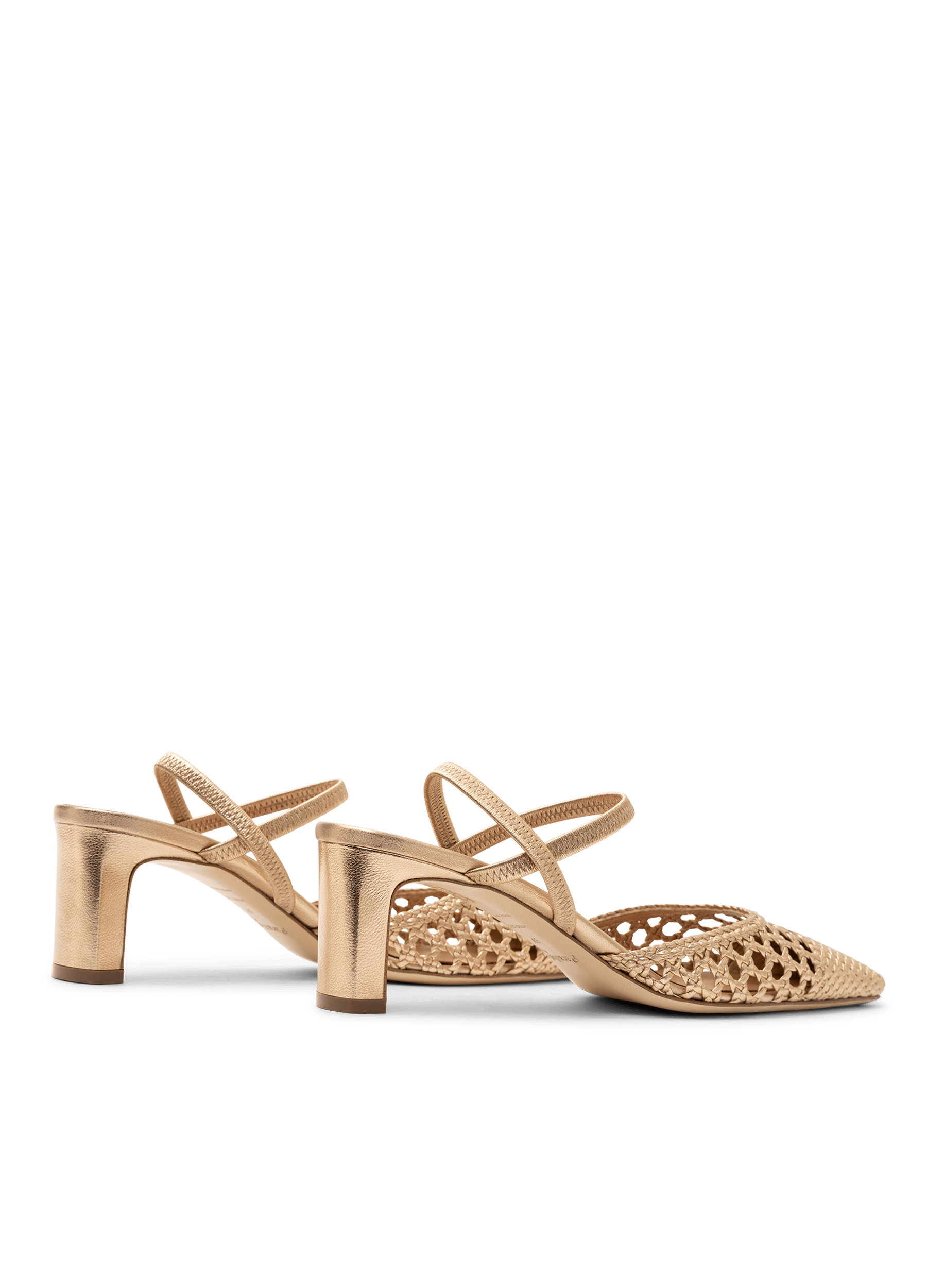 Slingback en cuir nappa tressé or PARALLELE PARIS Doré