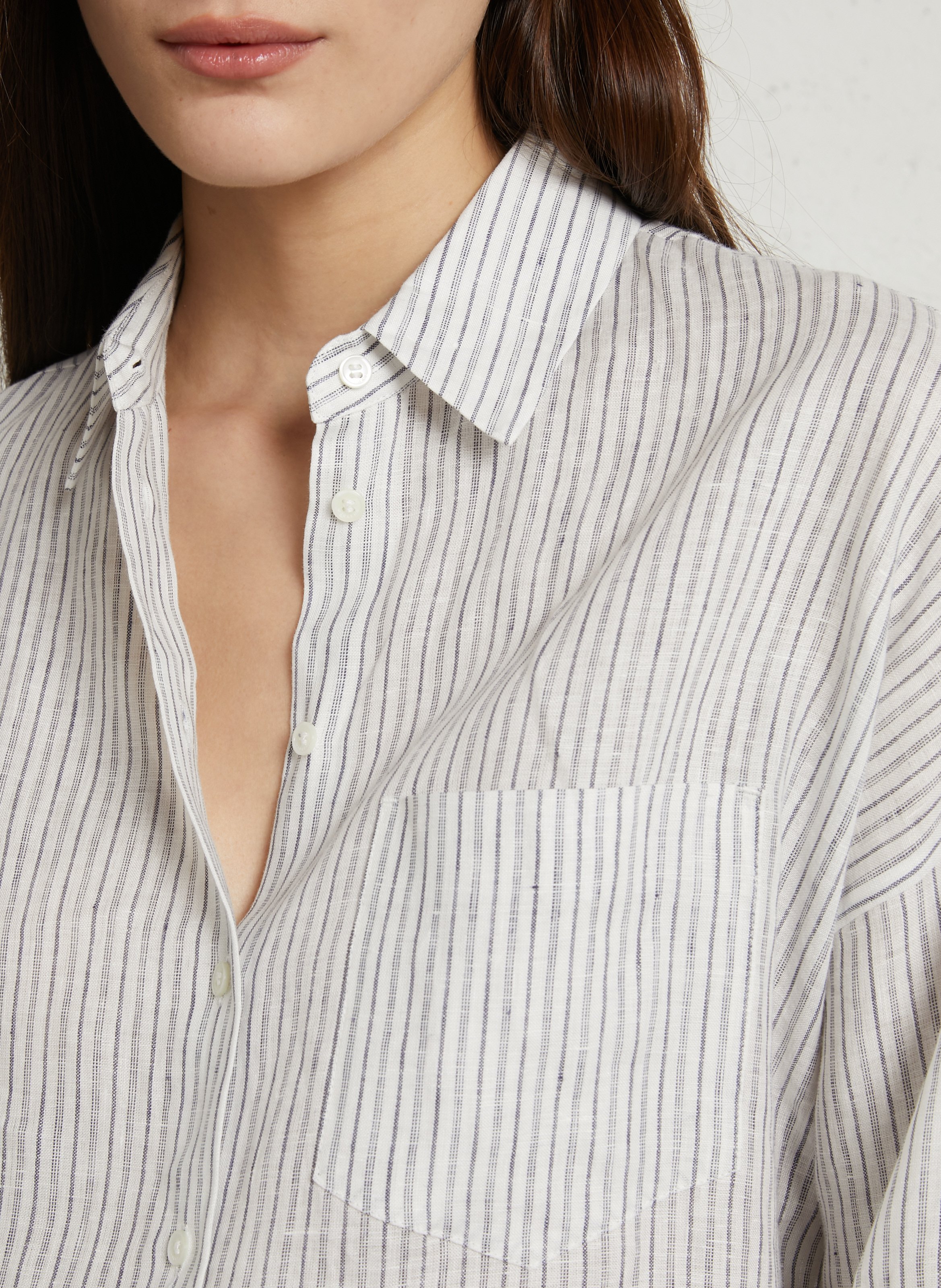 Oversized Linen Striped Shirt MAX MARA WEEK END Blue