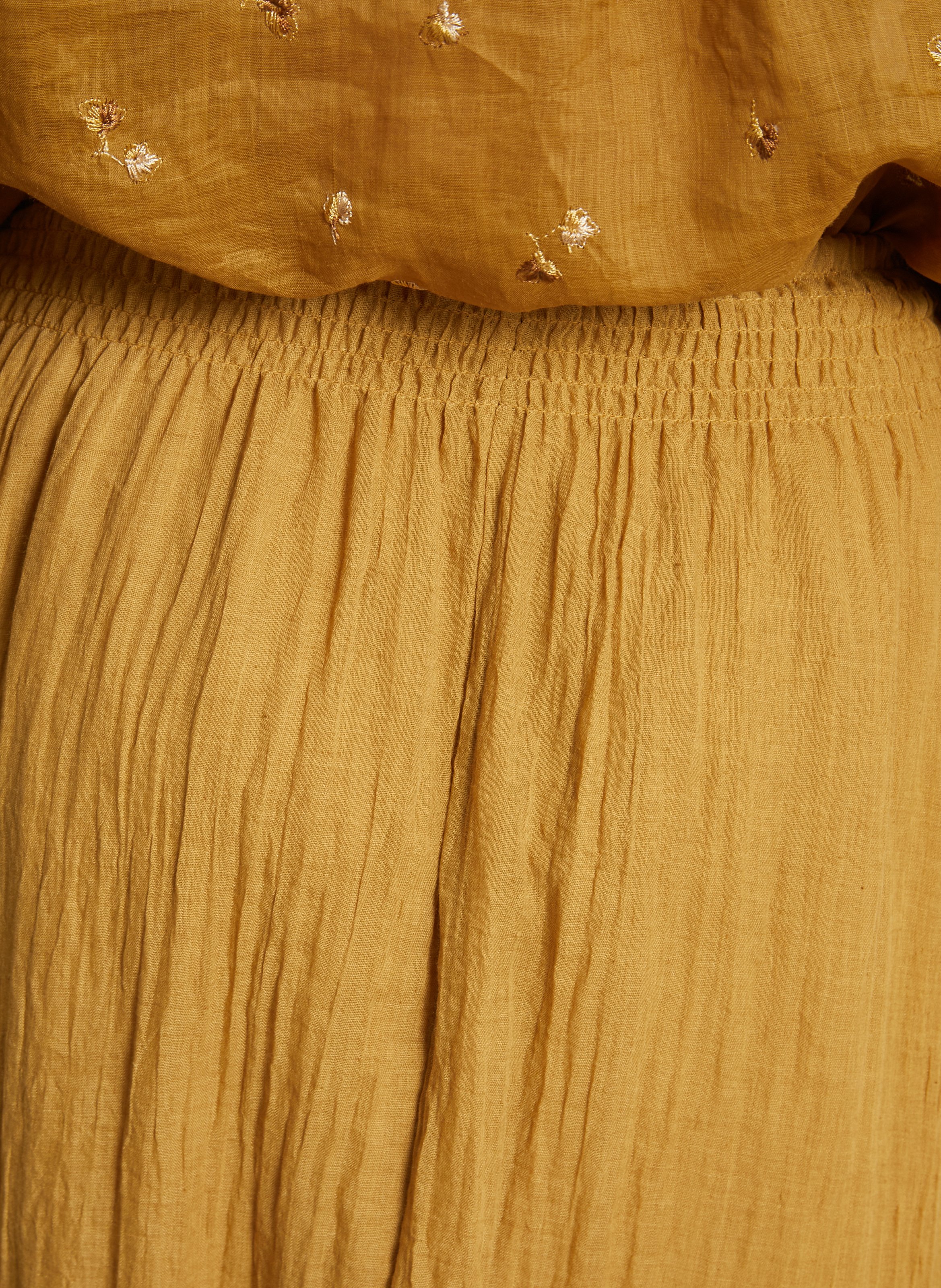 Halflange, effen rok Bruin