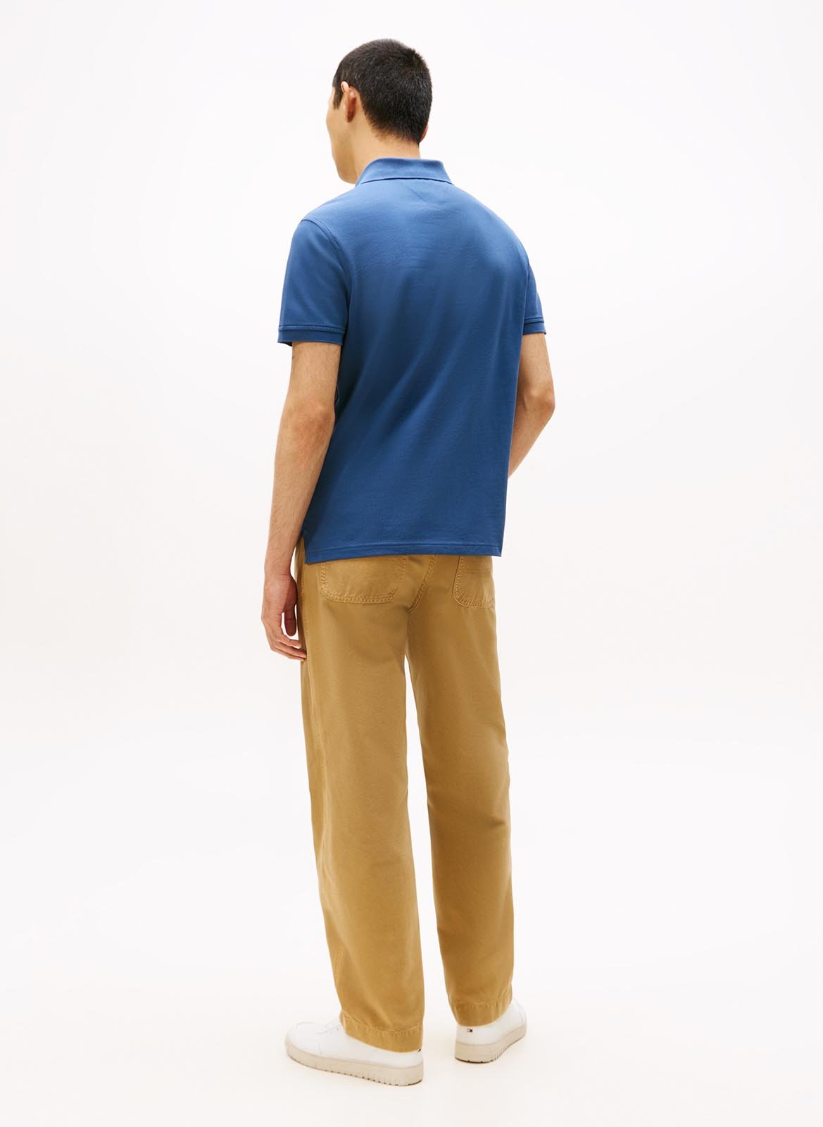 Poloshirt aus Bio-Baumwoll-Mix, Regular Fit | Blau TOMMY HILFIGER Herren