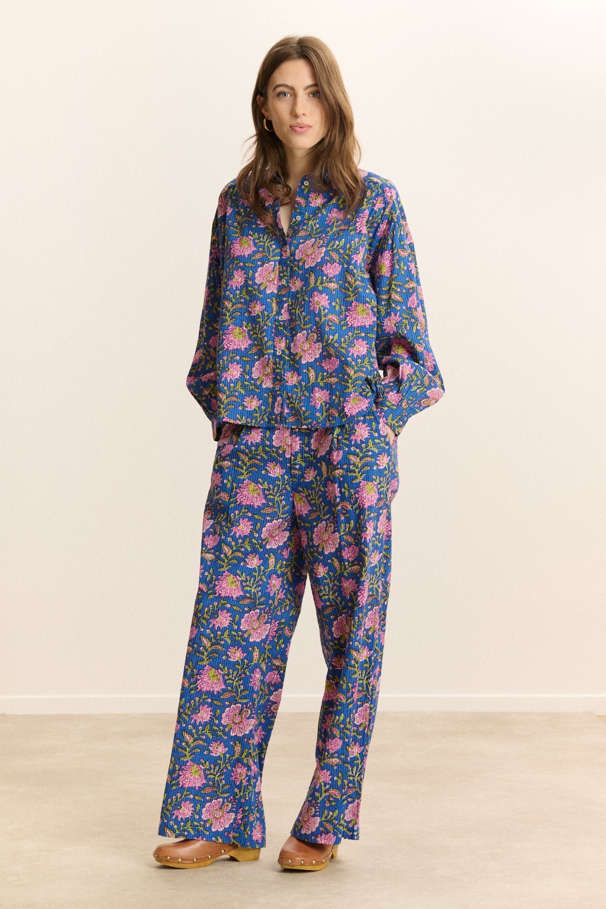 Printed long-sleeved shirt GARANCE PARIS Blue