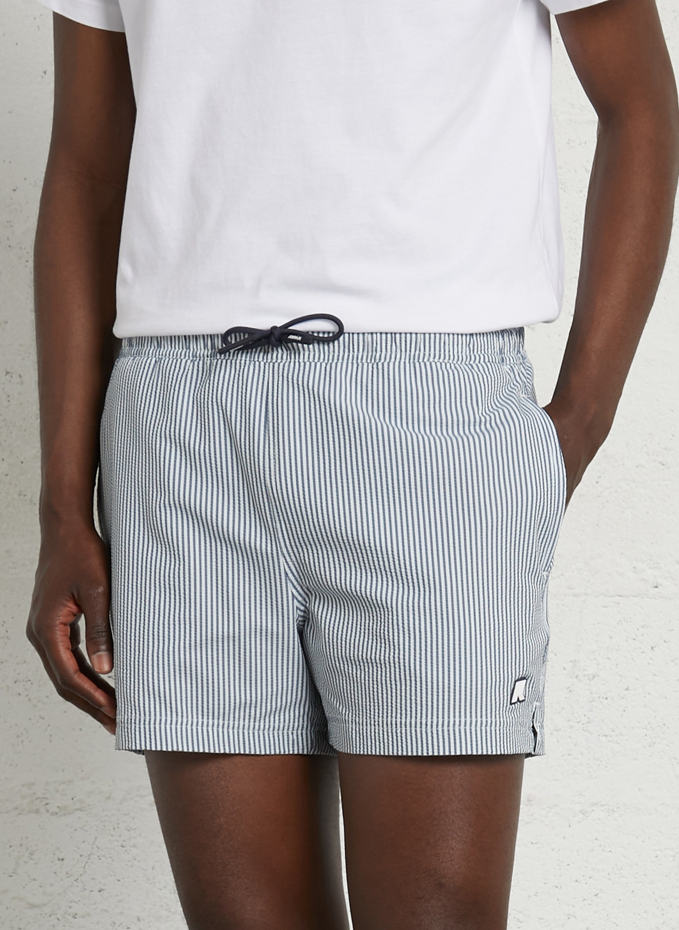 Short de bain rayé  K-WAY Blanc
