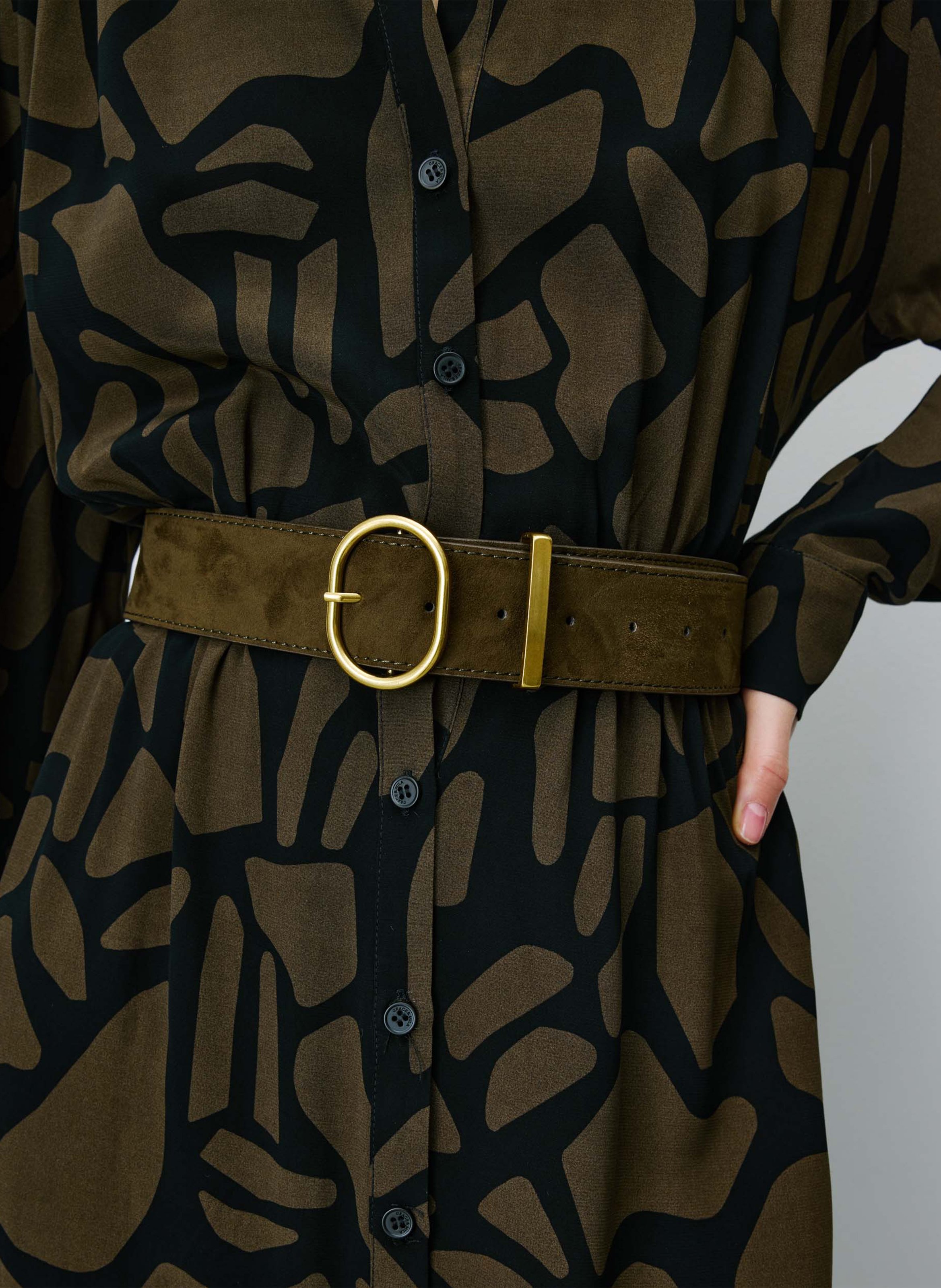 Ceinture en cuir velours GRACE ET MILA Vert