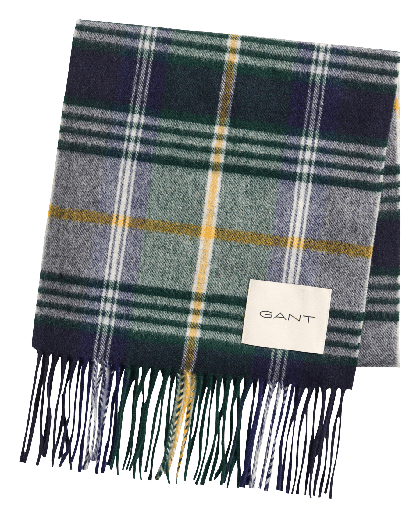 Geruite, wollen sjaal GANT Blauw