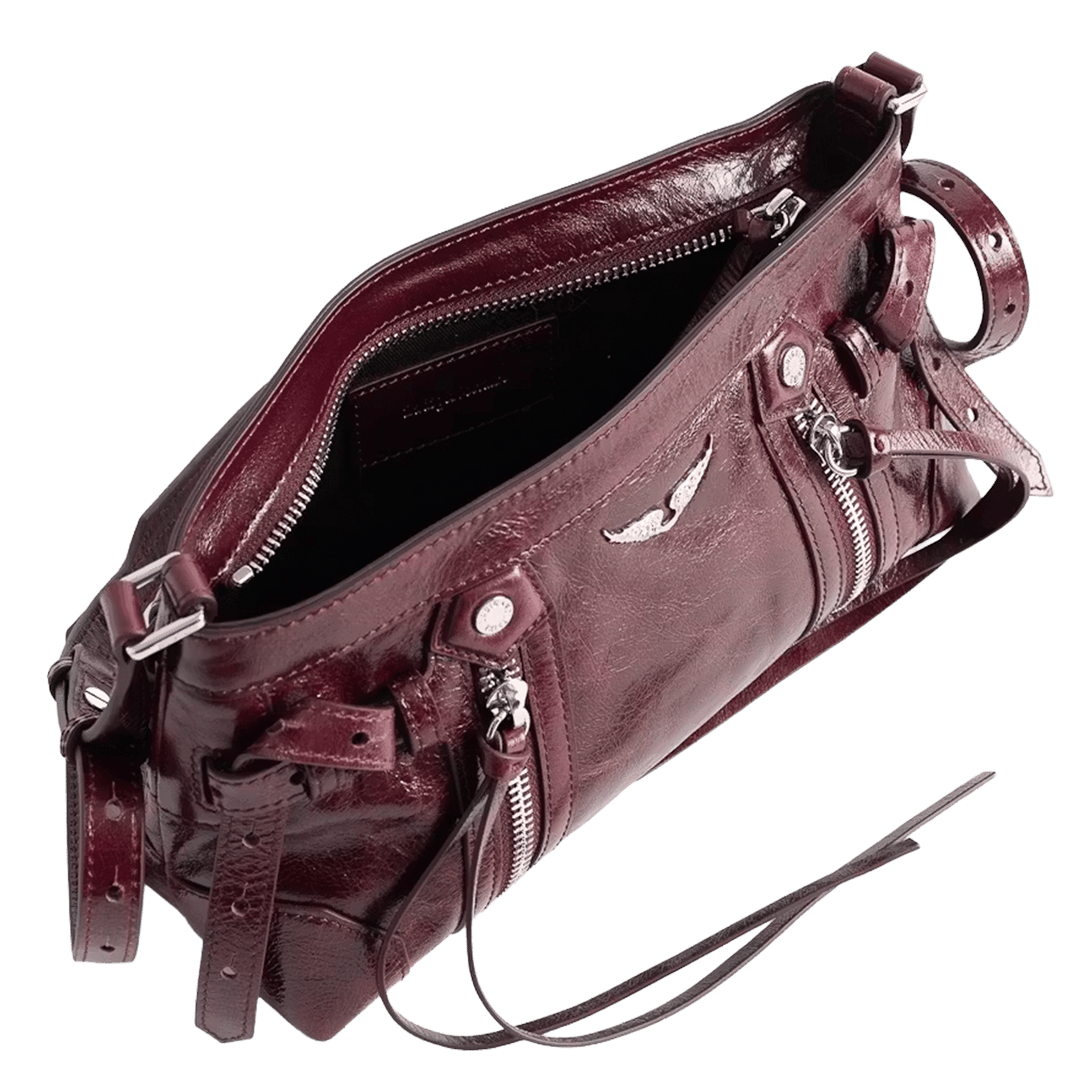 Leren schoudertas ZADIG&VOLTAIRE Violet