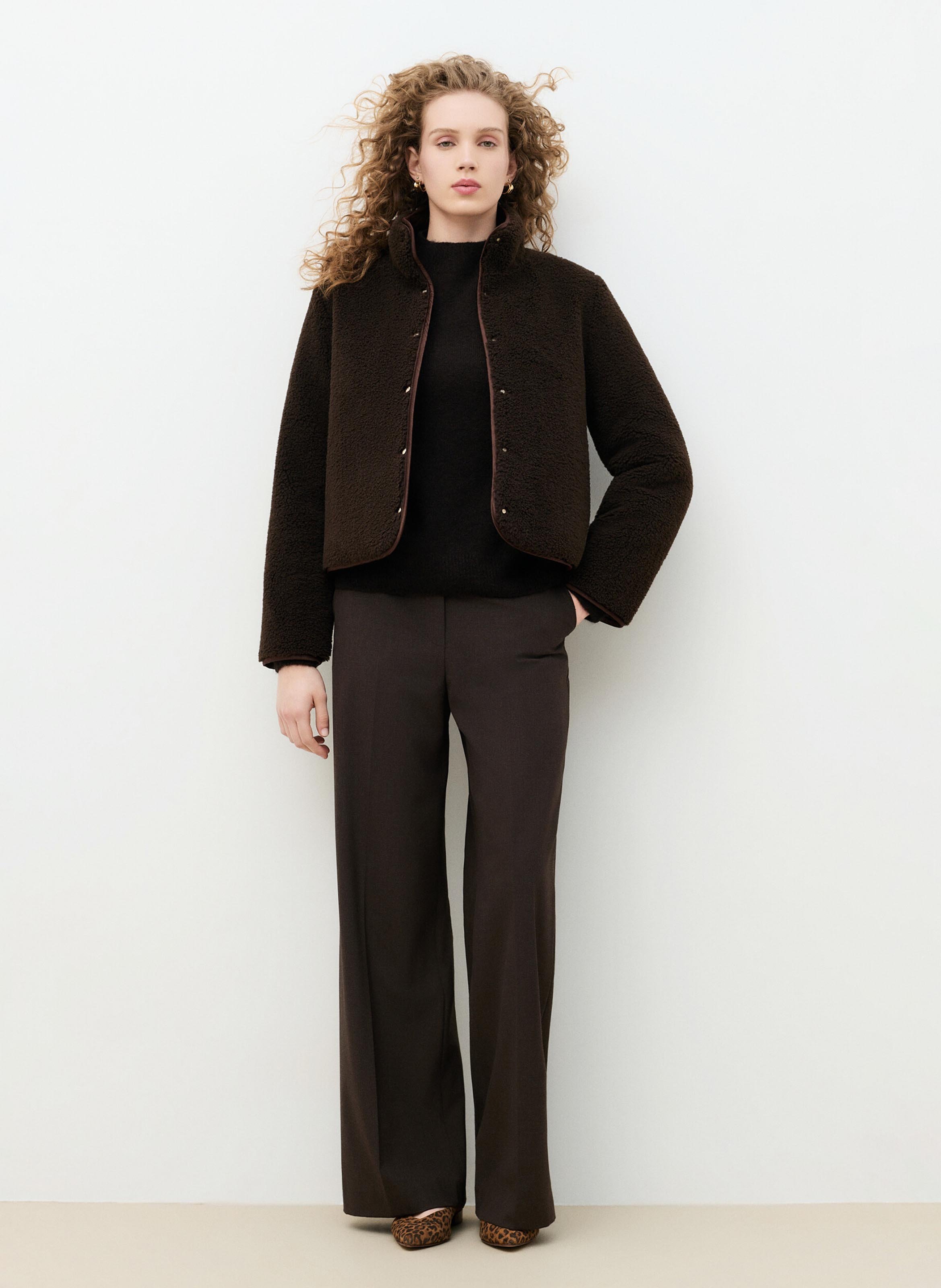 Veste droite réversible  CAROLL Brown