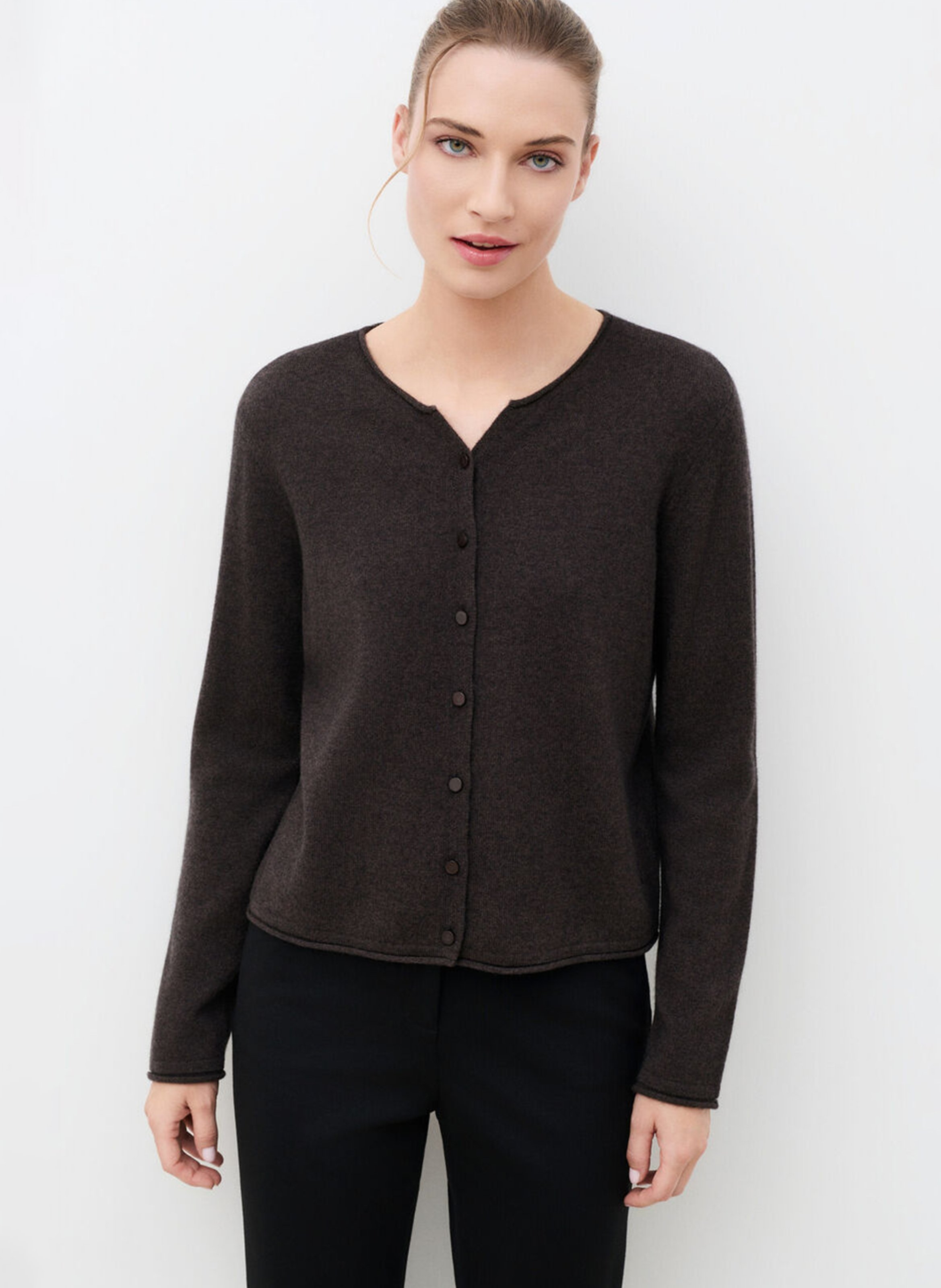 Gilet col rond en cachemire CAROLL