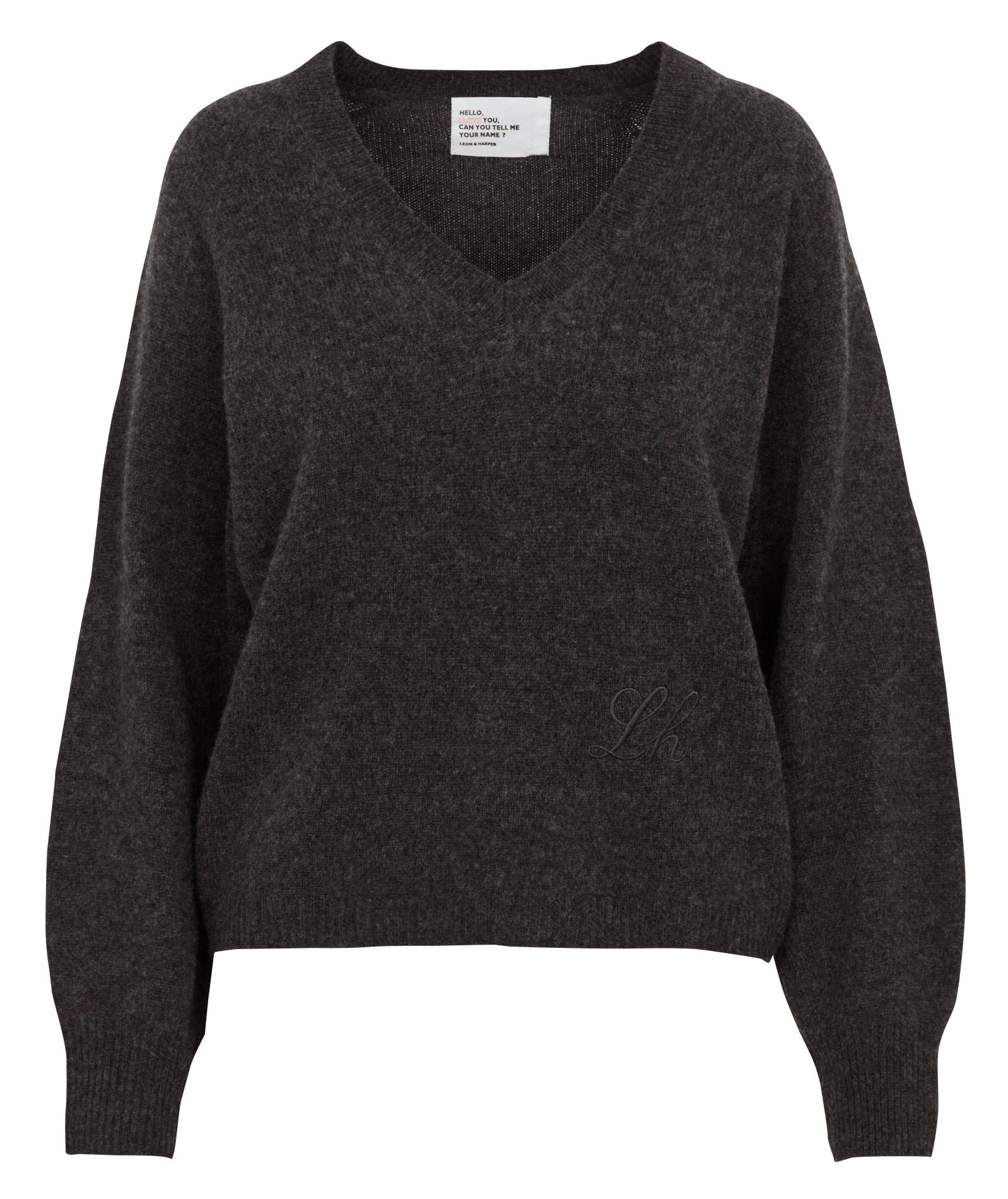 Gerade geschnittener Wollpullover mit V-Ausschnitt LEON & HARPER