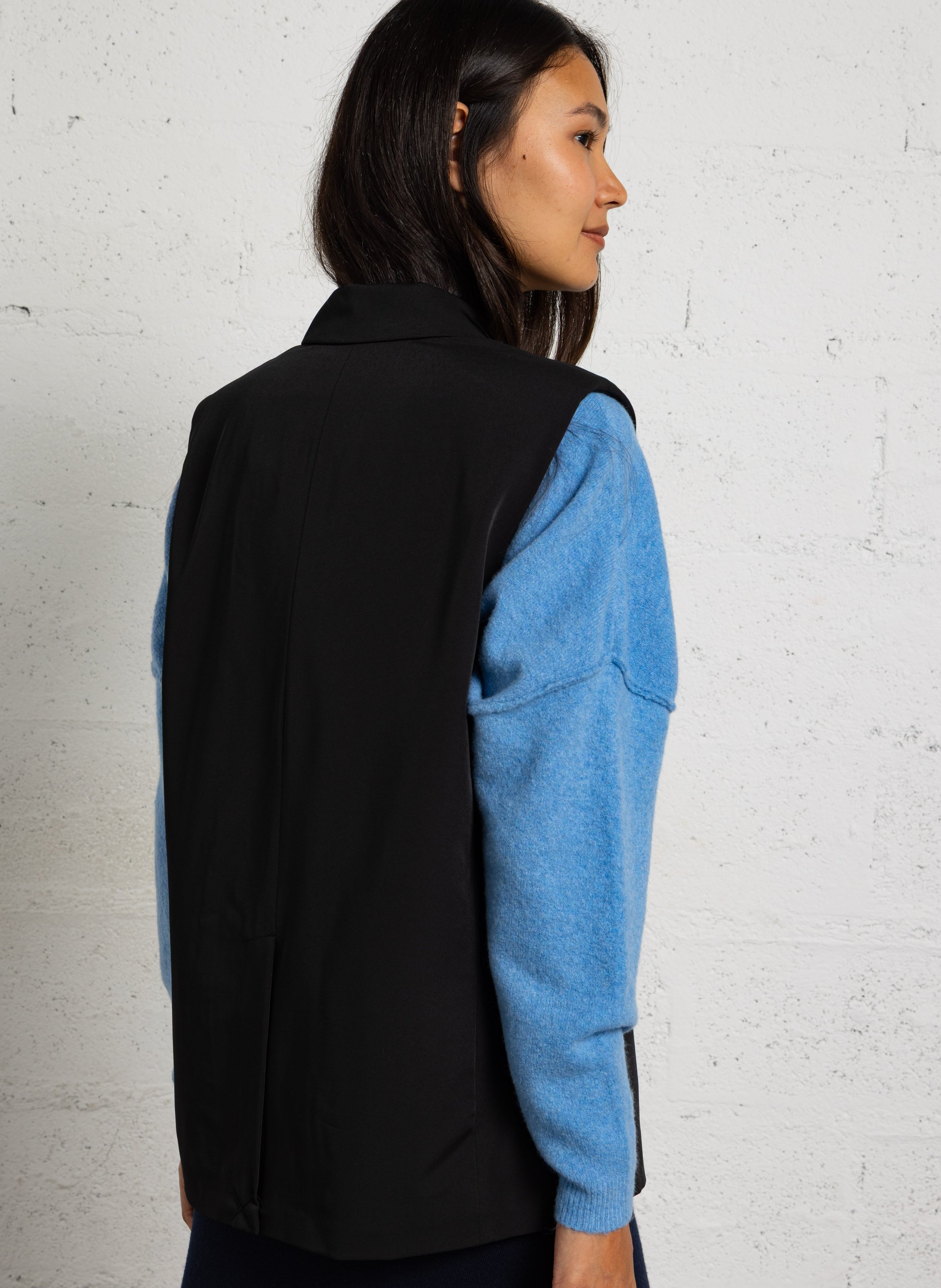 Veste col tailleur sans manches LE TEMPS DES CERISES Noir