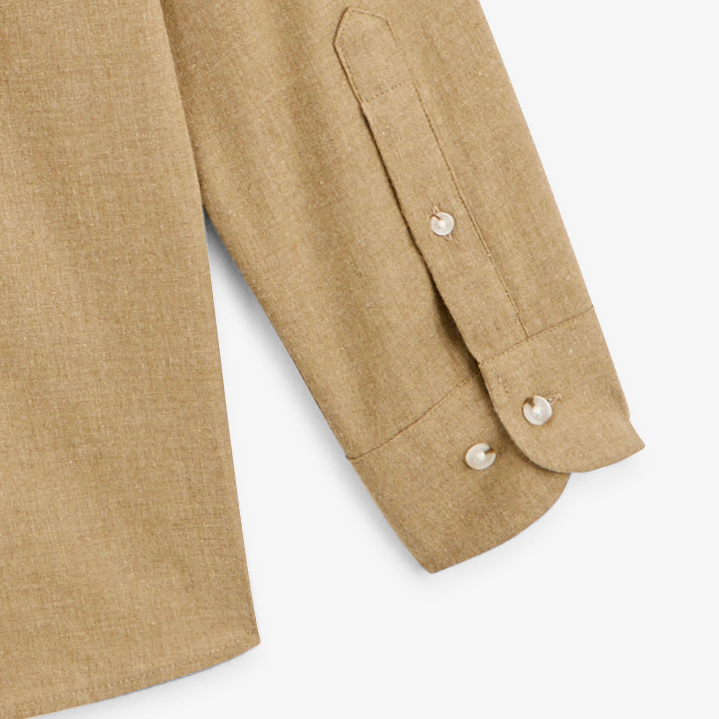 Long-sleeved cotton flannel shirt SERGE BLANCO Beige