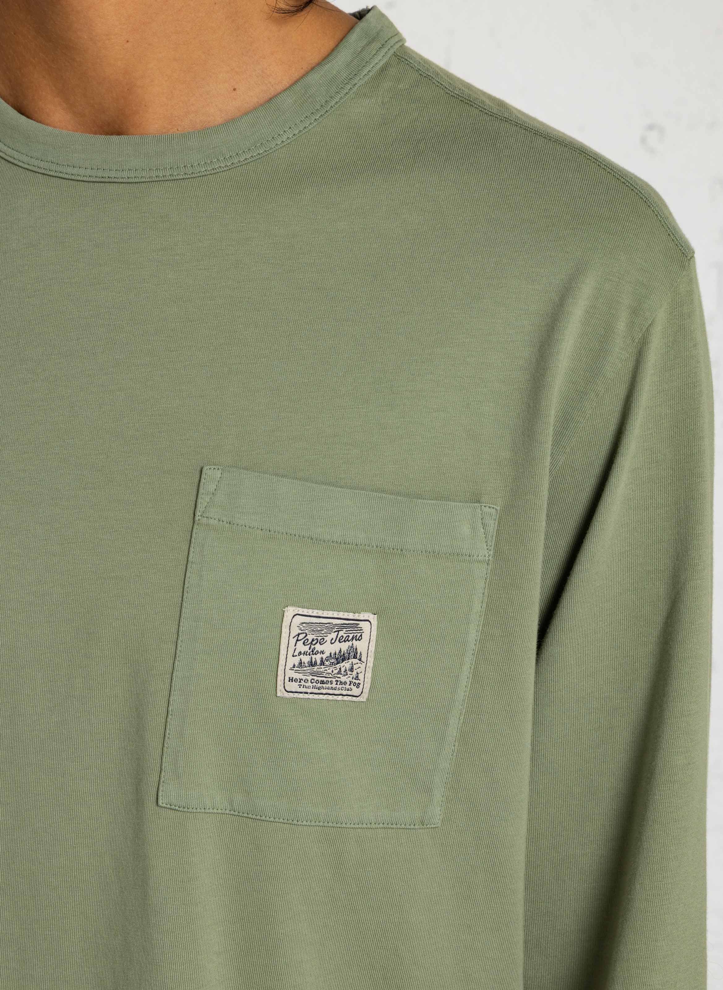 Gerade geschnittenes Rundhals-T-Shirt aus Baumwolle PEPE JEANS Grun
