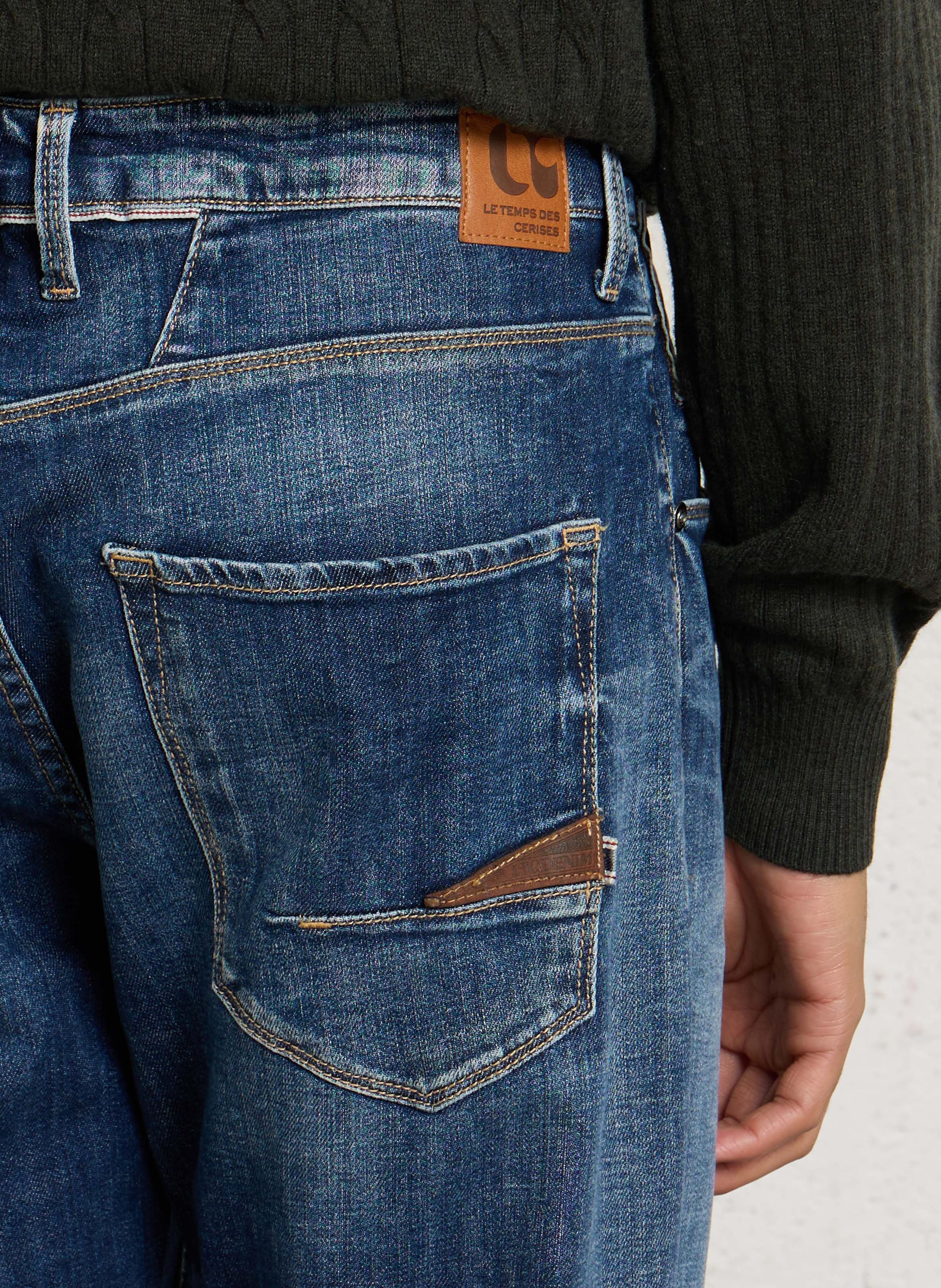 Cotton-blend straight jeans LE TEMPS DES CERISES Blue