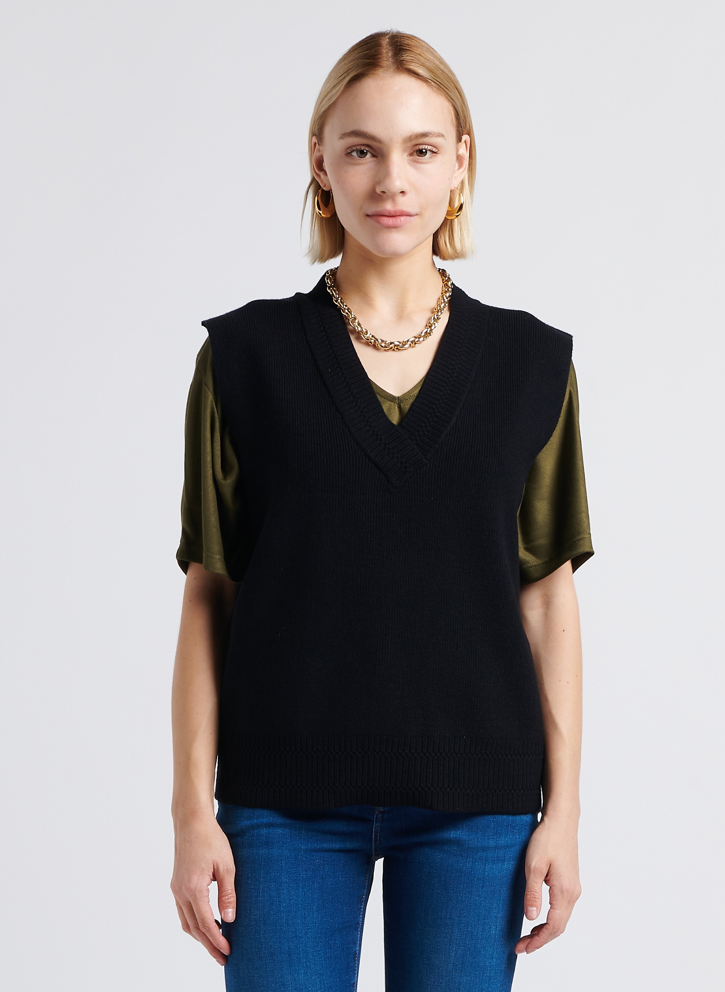 Black sleeveless outlet jumper womens