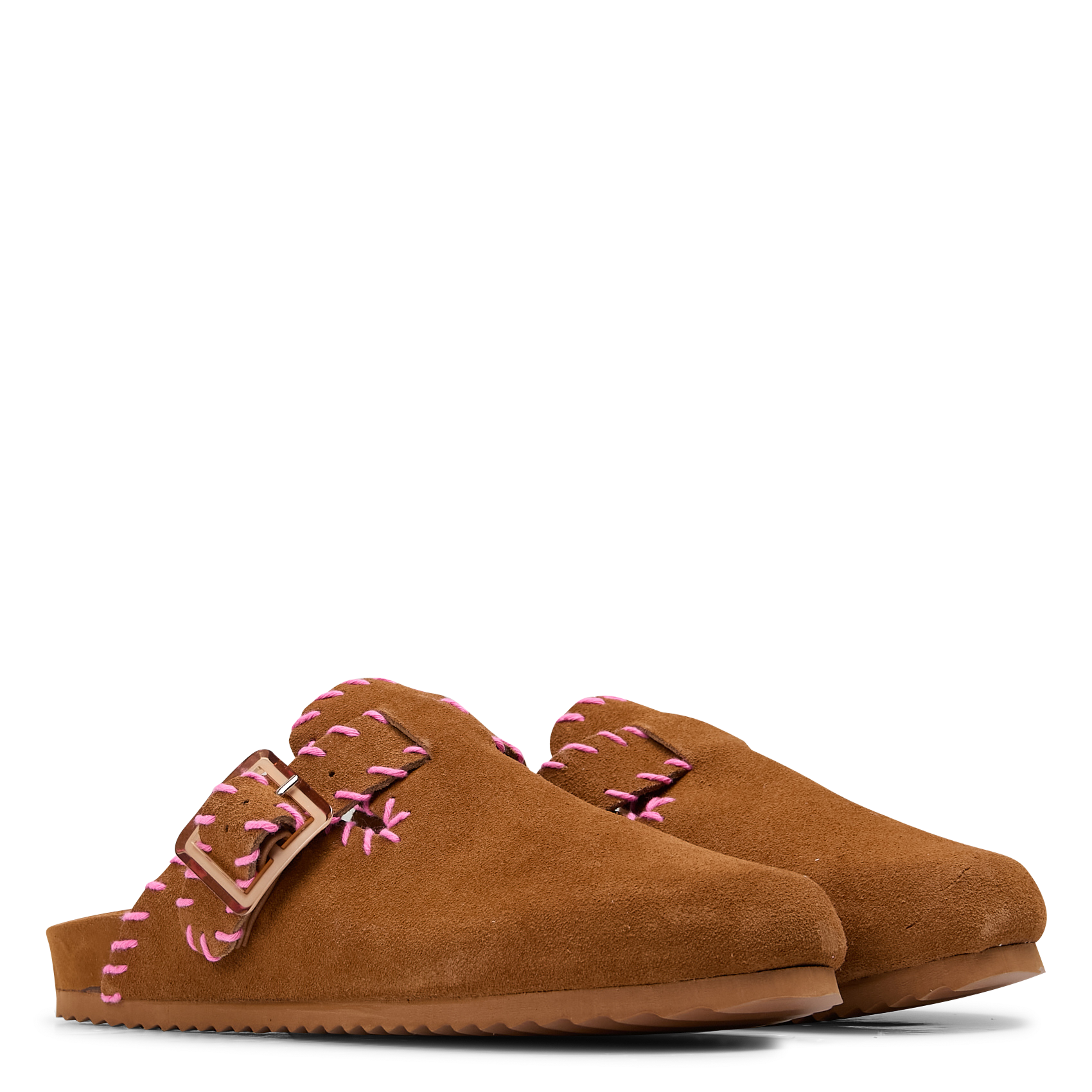 Muil met stiksels in suède leer COLORS OF CALIFORNIA Beige