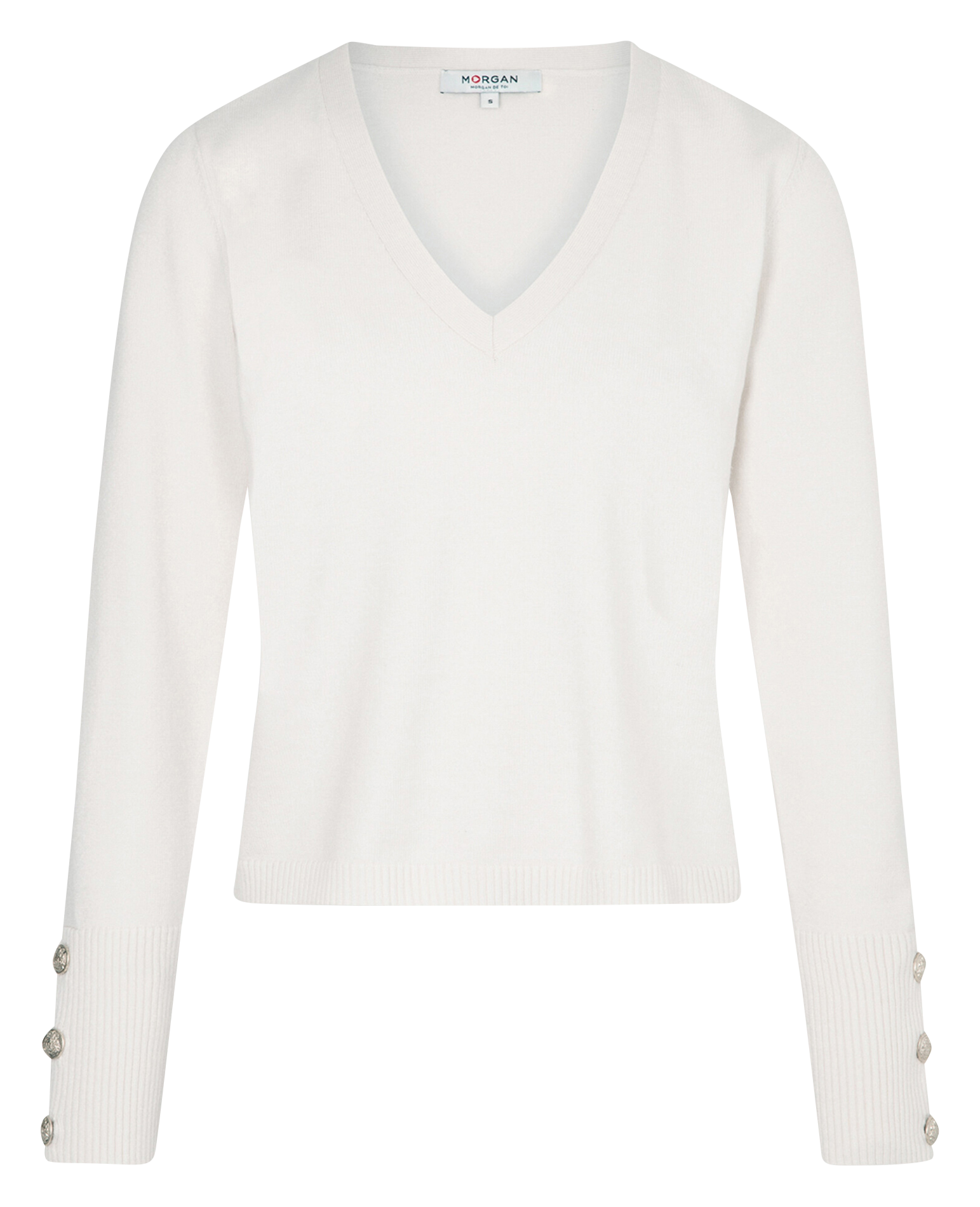 Pull droit col V MORGAN Beige