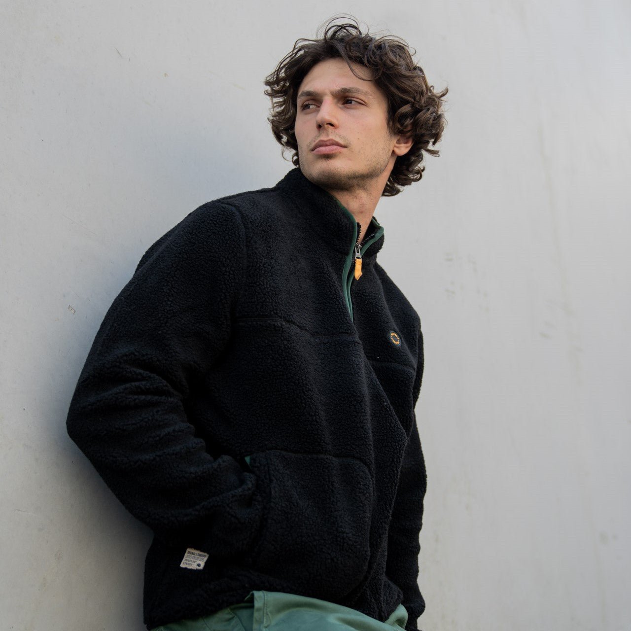 Sherpa zip-up pullover BILLYBELT Black